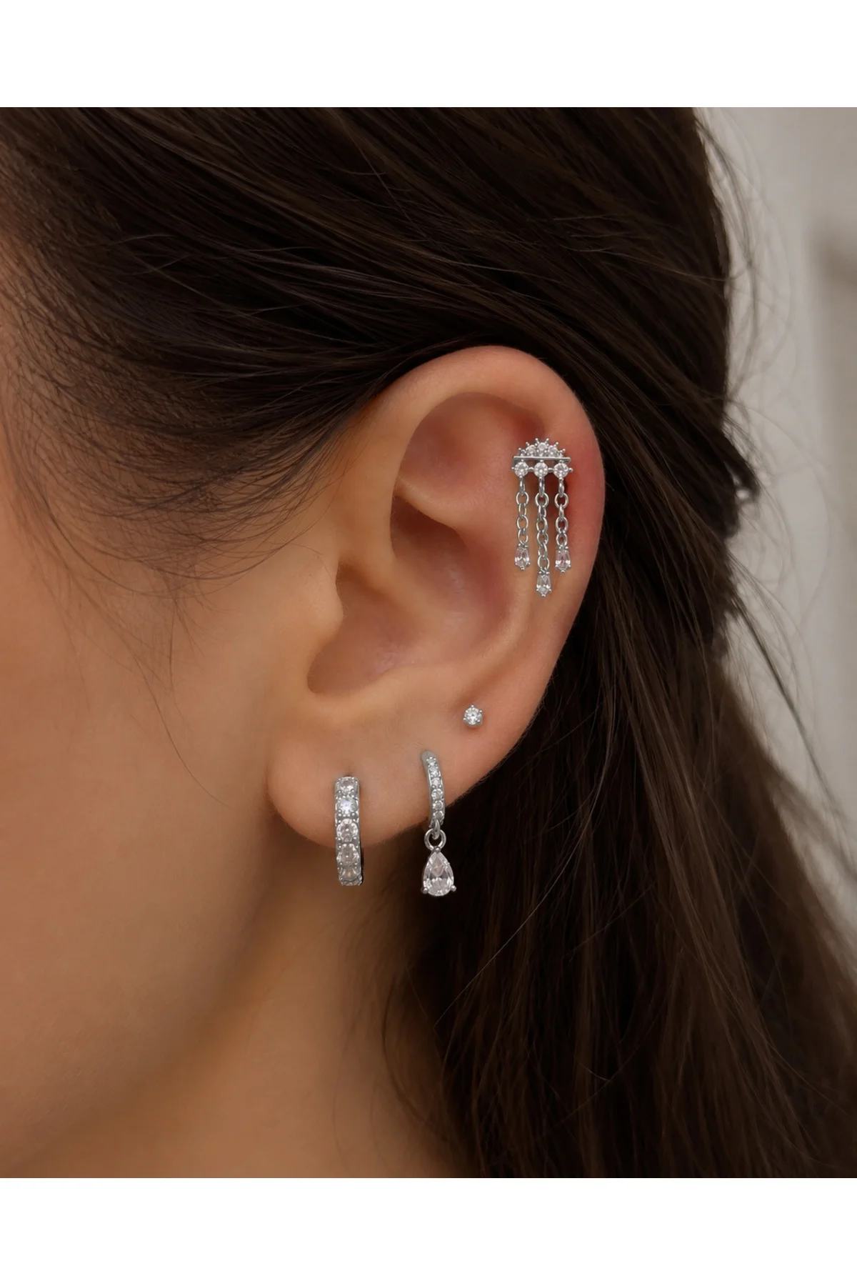 1 ADET ZİRKON TAŞLI HELİX FLAT CONCH LOBE UYUMLU PİERCİNG Fiyatı, Yorumları ve Özellikleri