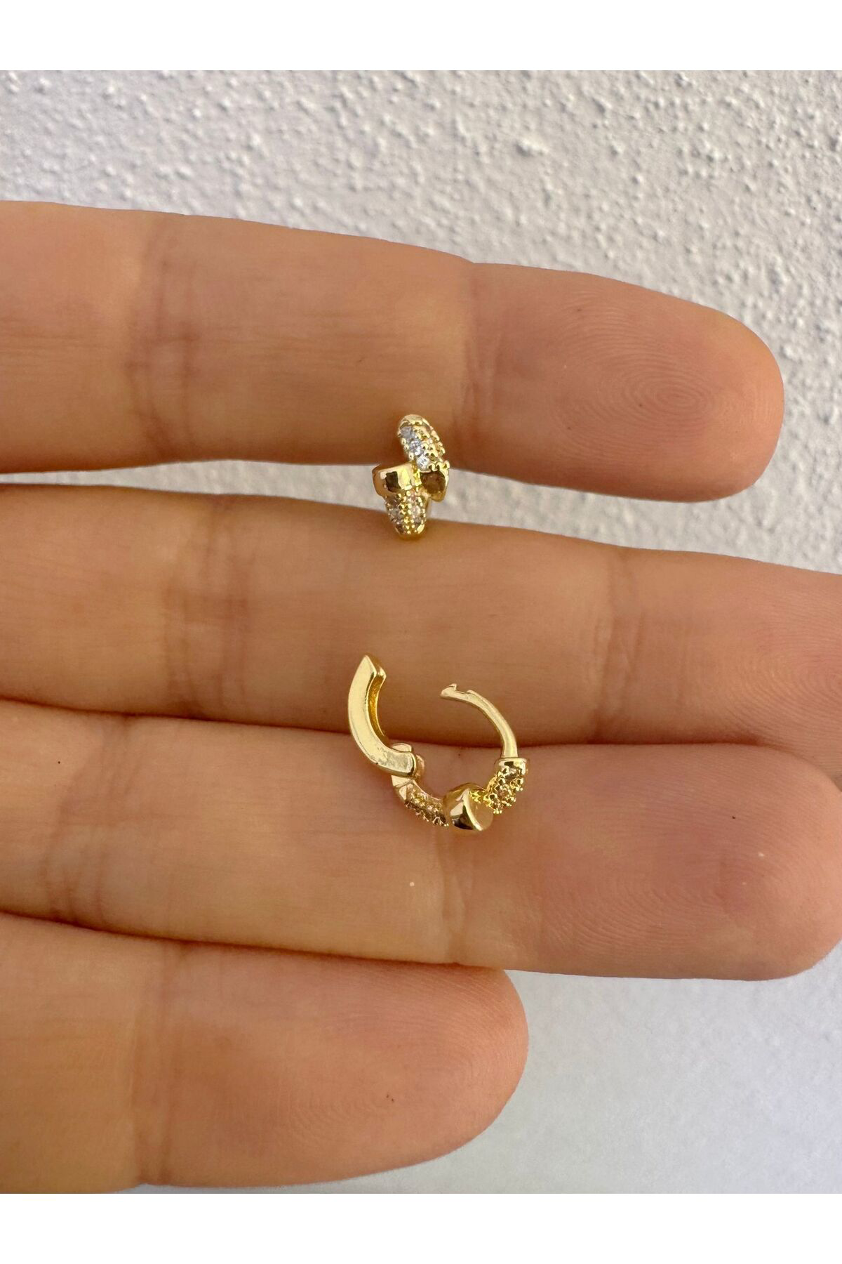 1 ADET ZİRKON TAŞLI ÇİVİ MODELLİ TRAGUS HELİX ROOK UYUMLU MİNİ HA