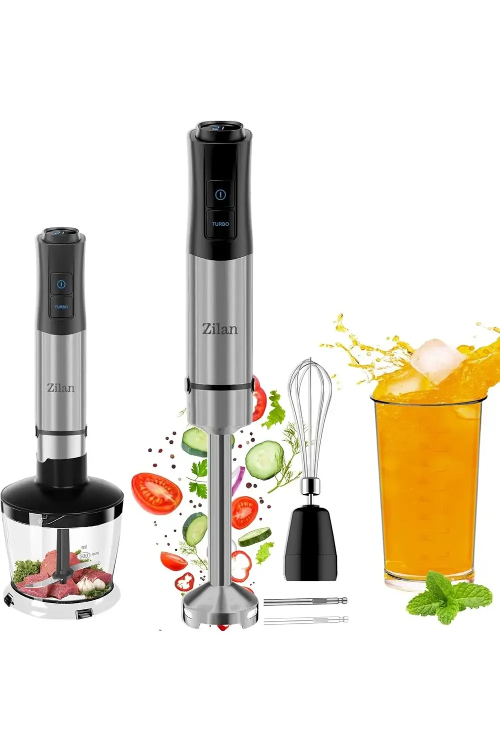 1 arada 1 arada 1200 W daldırma mikseri, doğrayıcı, çırpıcı, süt