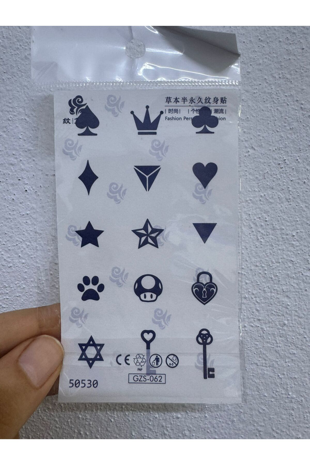 Arescollection 1 Ay Kalici 12 Saat Sonra Kararan Mini Çoklu Parmak El Yüz Tattoo