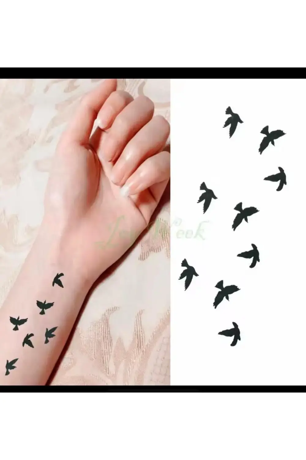 Arescollection 1 Ay Kalıcı 5 Cm Gerçek Görünümlü Çoklu Minimal Kuş Geçici Dövme