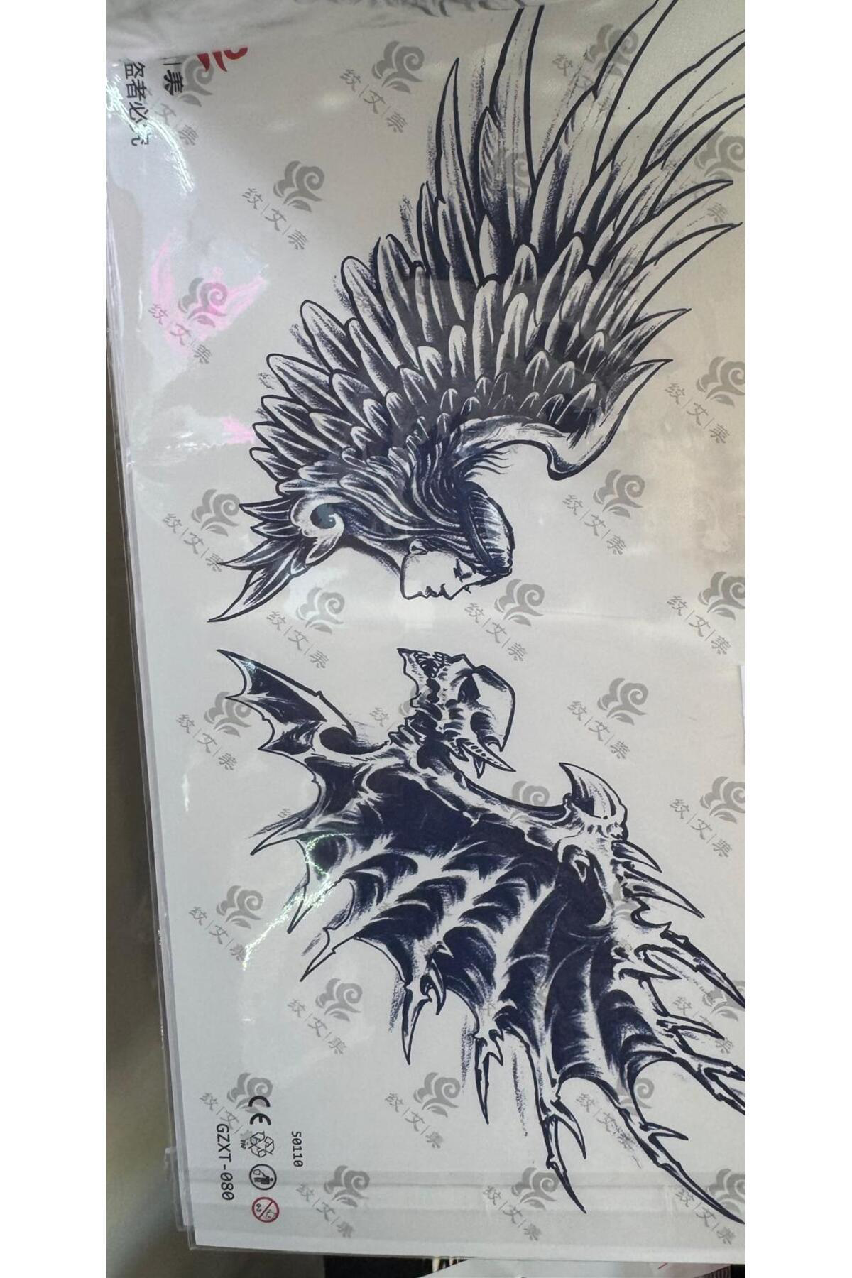 1 ay kalıcı GÖĞÜS SIRT ENSE İÇİN Tattoo dövme