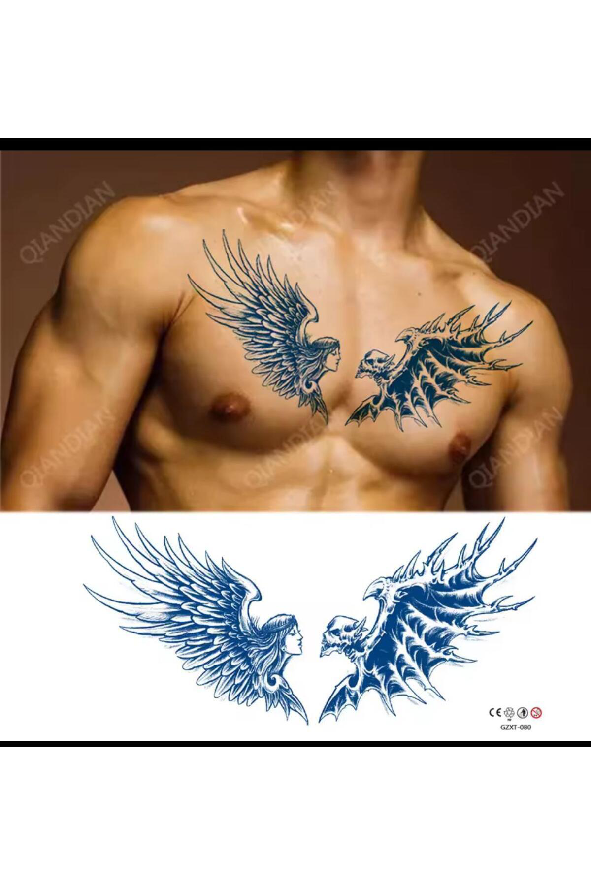 1 ay kalıcı GÖĞÜS SIRT ENSE İÇİN Tattoo dövme