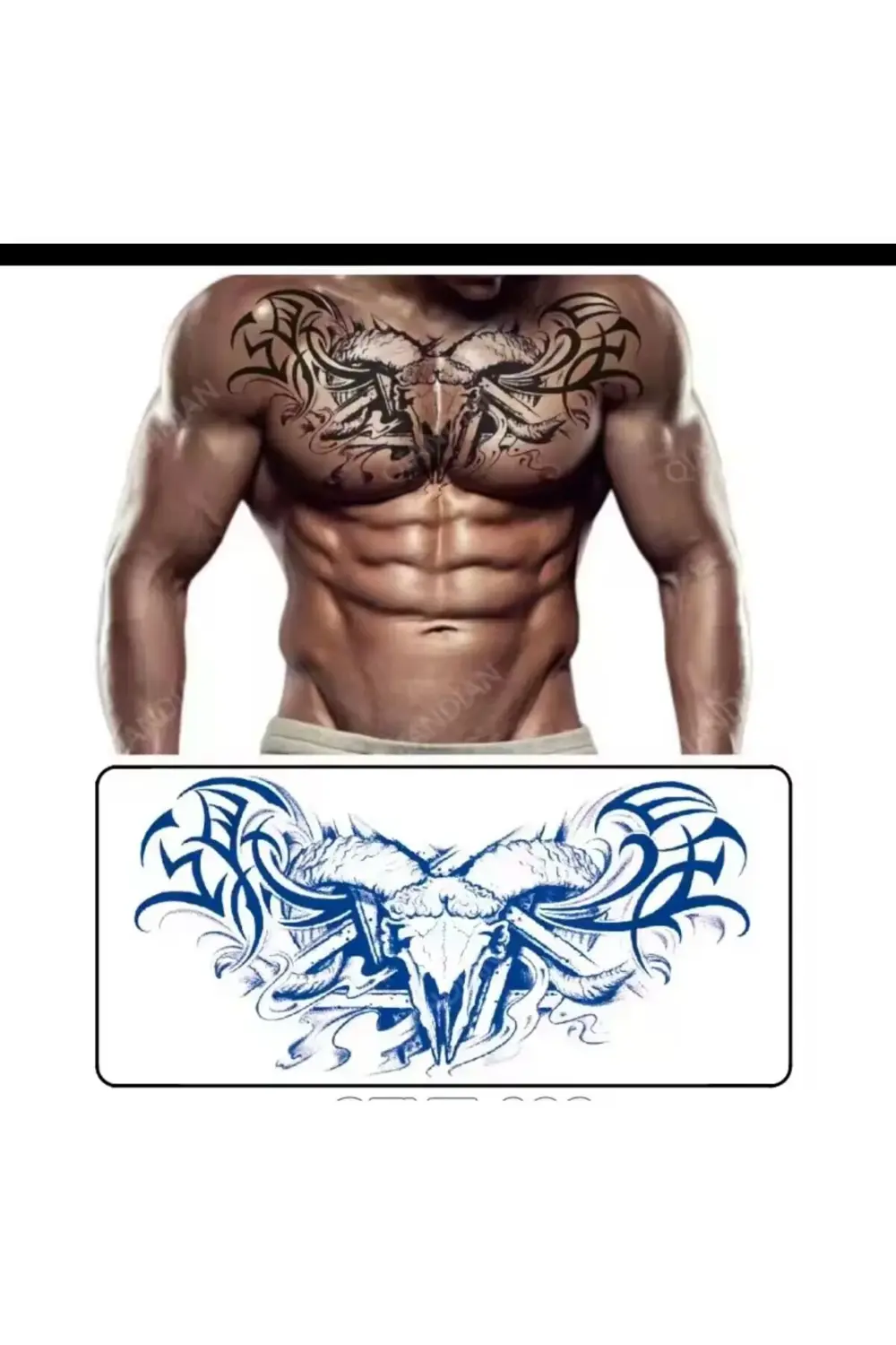 1 ay kalıcı GÖĞÜS SIRT ENSE İÇİN Tattoo dövme