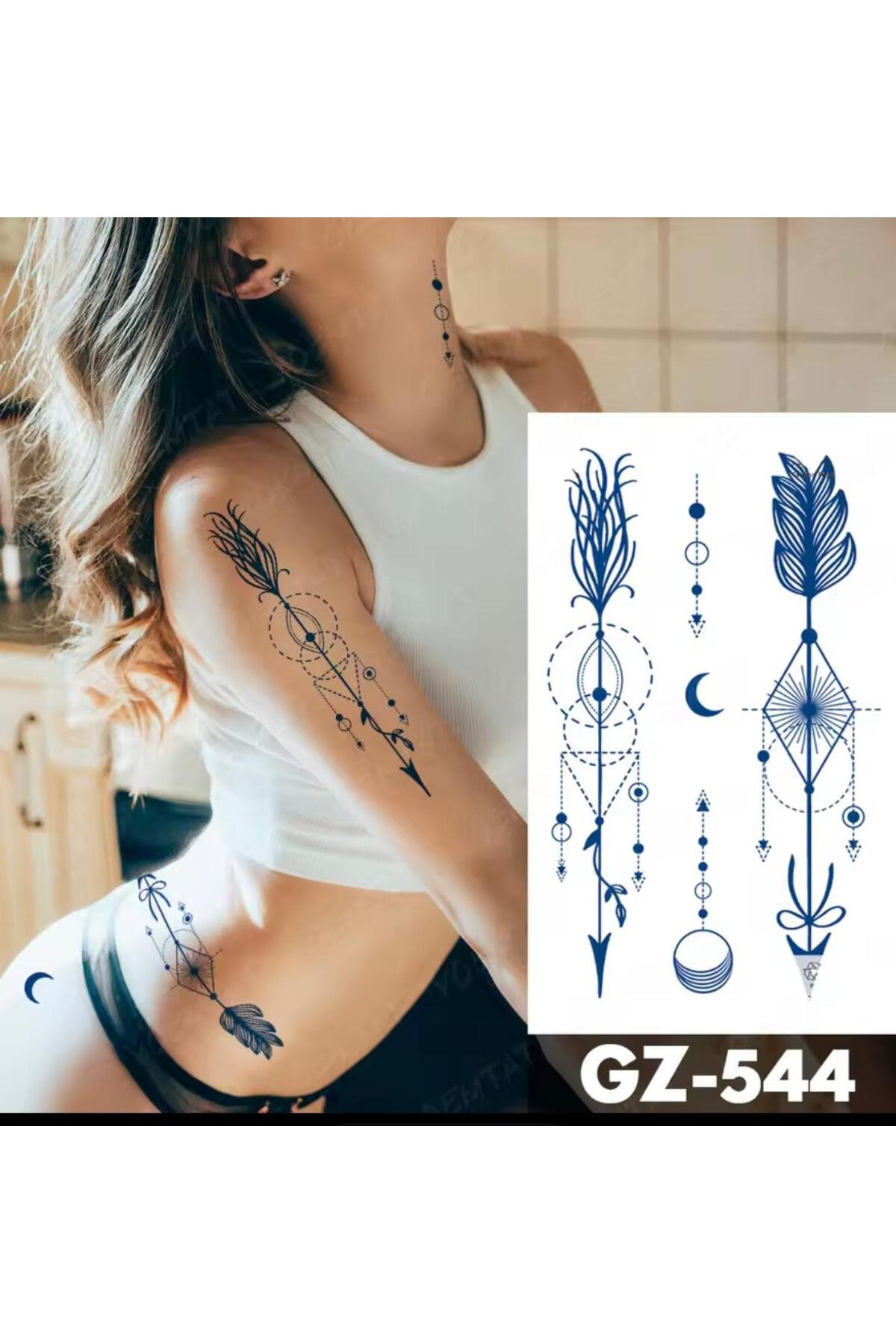 1 AY KALICI KOL BACAK GÖĞÜS BEL TATTOO DÖVME