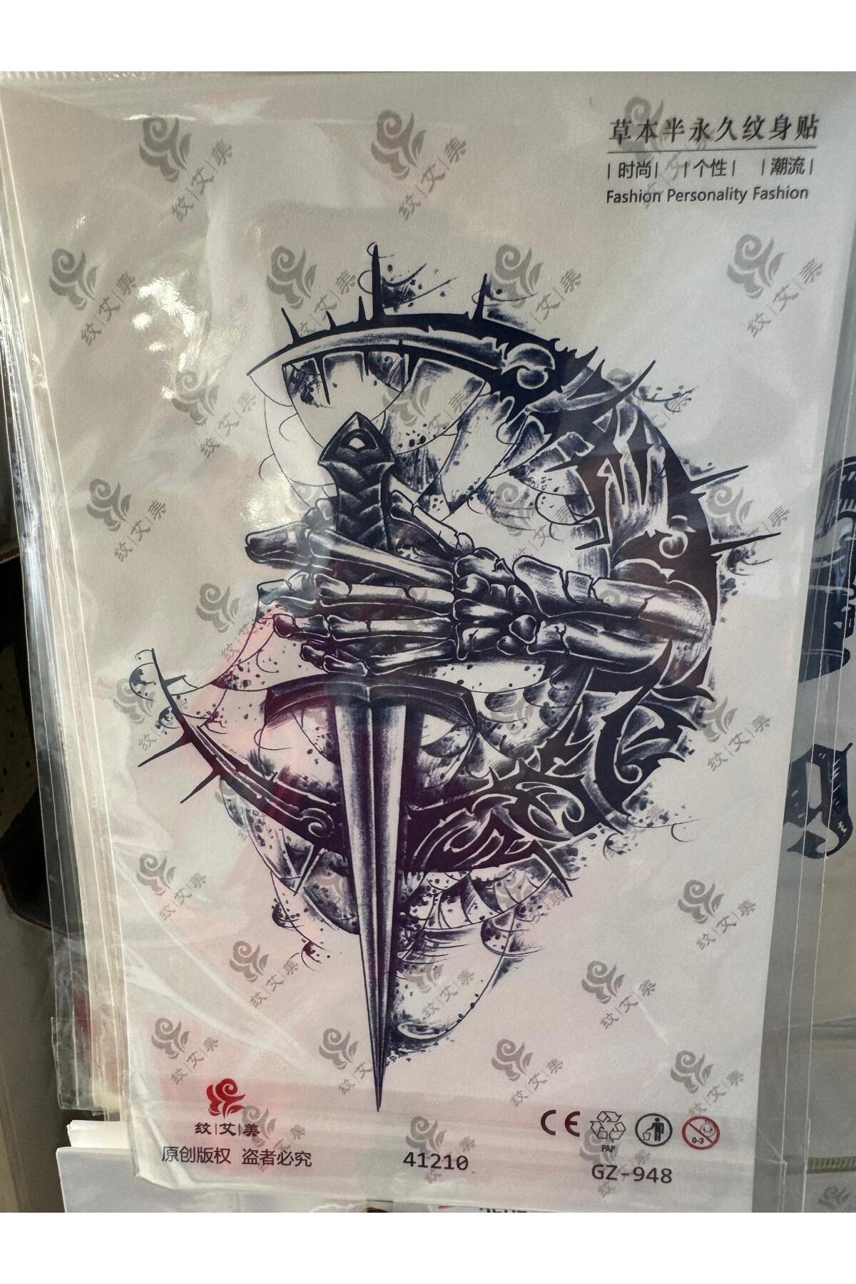 1 AY KALICI KOL BACAK GÖĞÜS TATTOO DÖVME