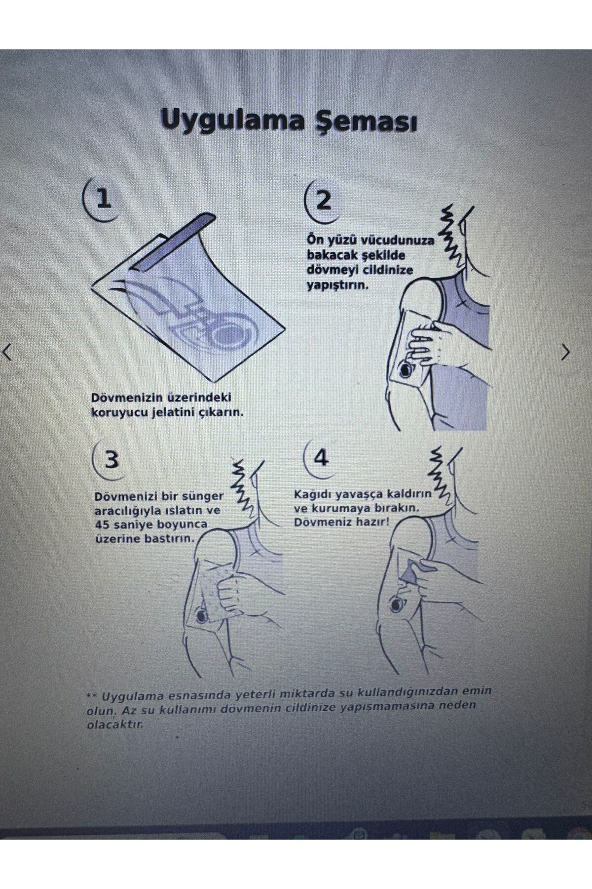 Arescollection 1 Ay Kalici Kol Bacak Göğüs Bel Tattoo Dövme