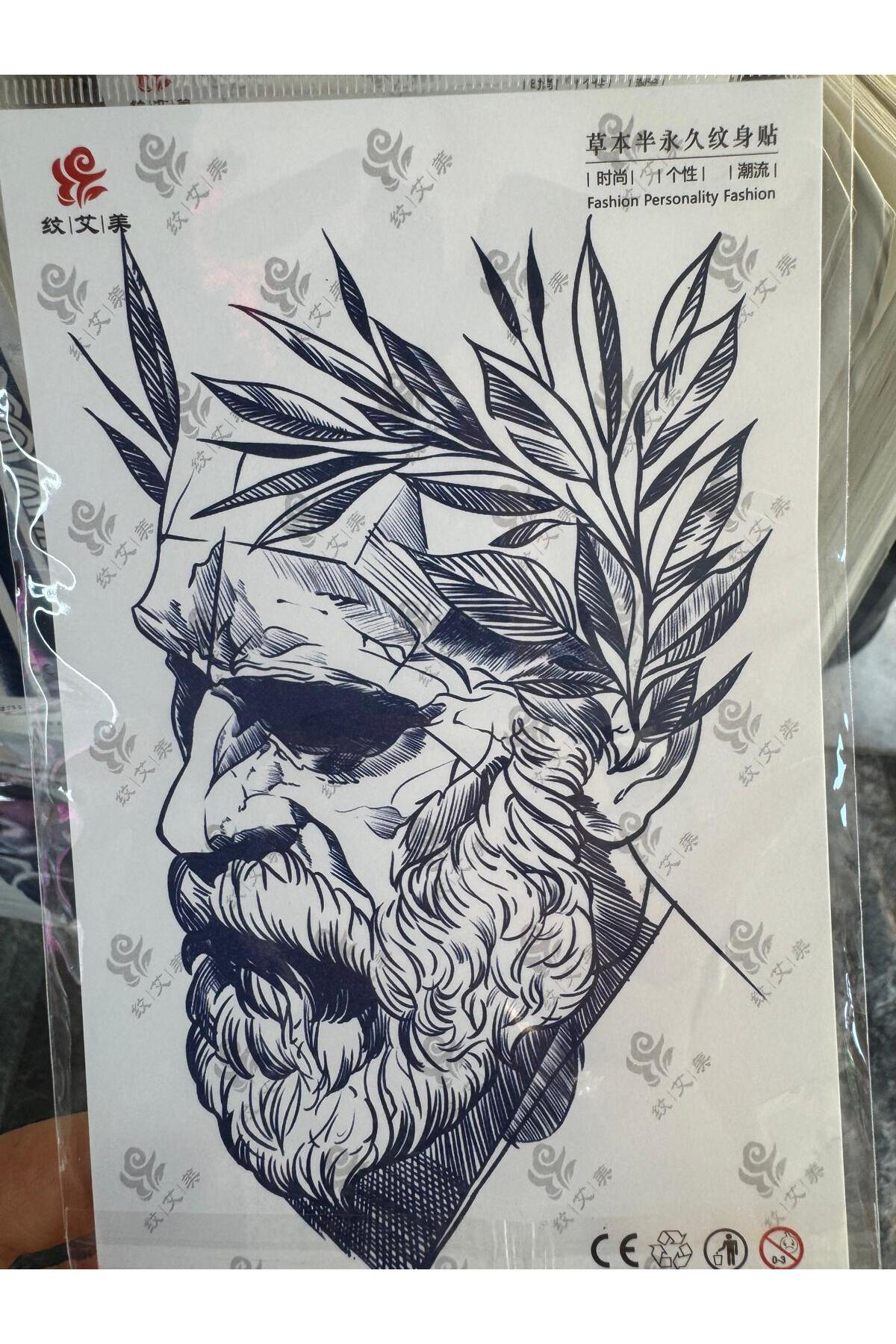 1 AY KALICI MİTOLOJİK KOL BACAK GÖĞÜS TATTOO DÖVME