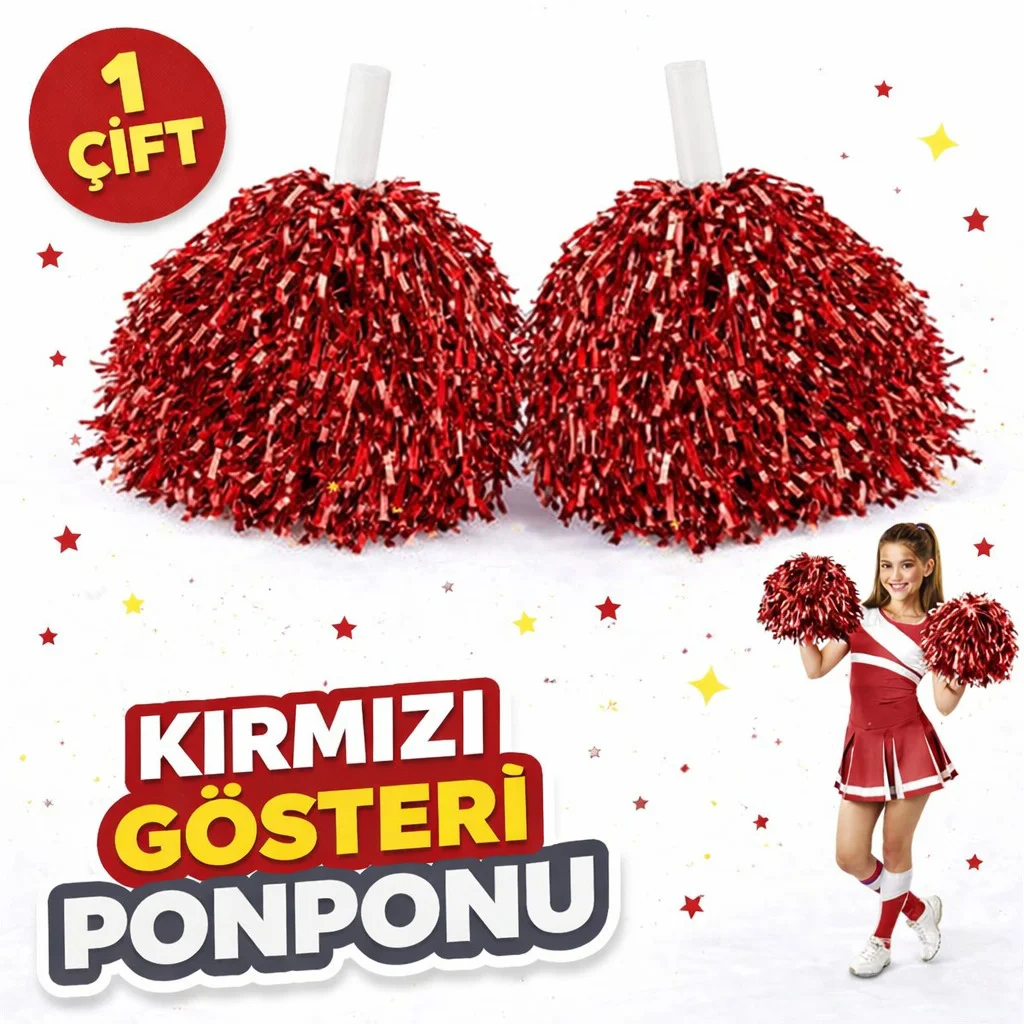 1 Çift ( 2 Adet ) Kırmızı Renk 23 Nisan 19 Mayıs 29 Ekim Okul Gösteri Ponponları 1 Çift ( 2 Adet ) Kırmızı Renk 23 Nisan 19 Mayıs 29 Ekim Okul Gösteri Ponponları
