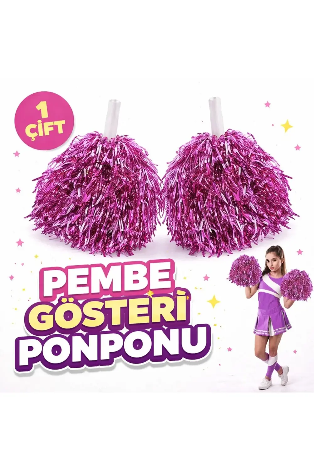 1 Çift ( 2 Adet ) Pembe Renk 23 Nisan 19 Mayıs 29 Ekim Okul Göste