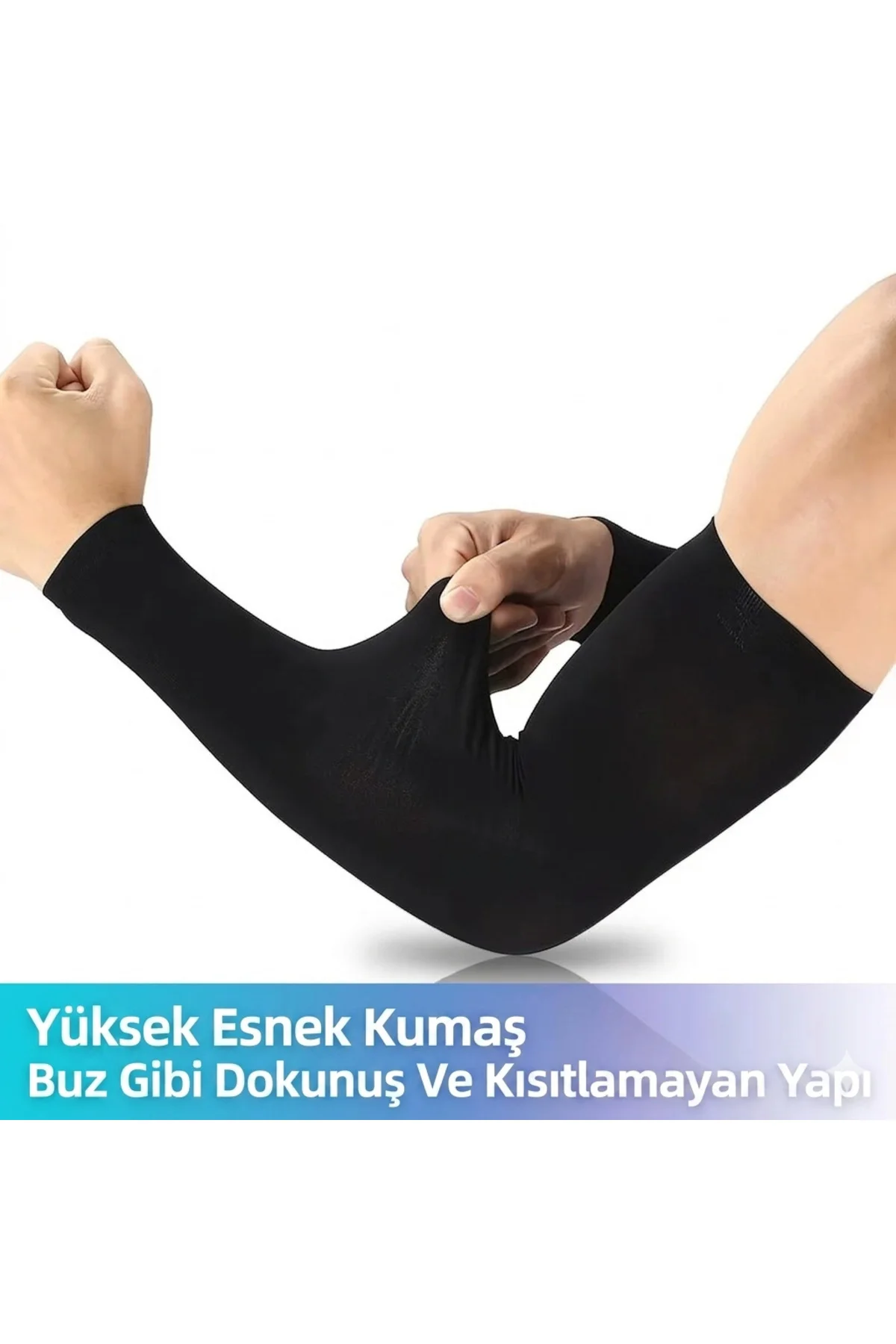 1 Çift Kol Güneş Koruyucu Manşet Kolluk Kaymaz Yazlık Erkek Kadın Açık Hava Sürüş UV Güneş Koruması