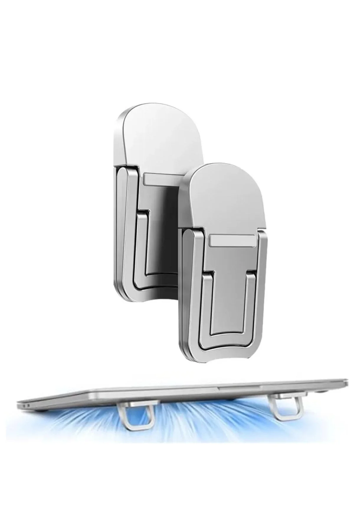 1 Çift Yapışkanlı Katlanabilir Laptop Standı – Mini Notebook Yükseltici, Taşınabilir Kaymaz Laptop A