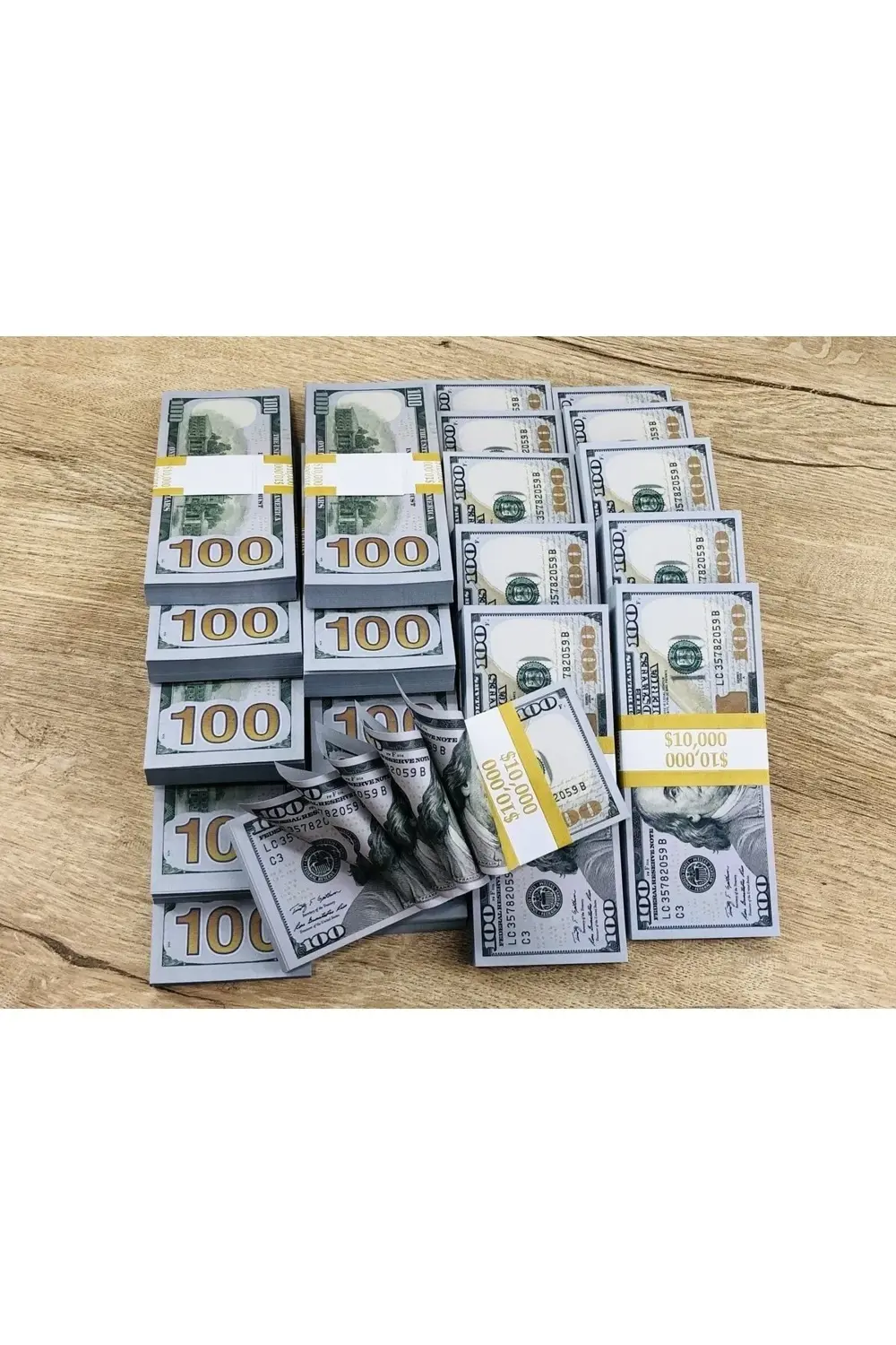 1 Deste Geçersiz 100 Dolar Renkli Gerçek Görünümlü Tam 100 Adet