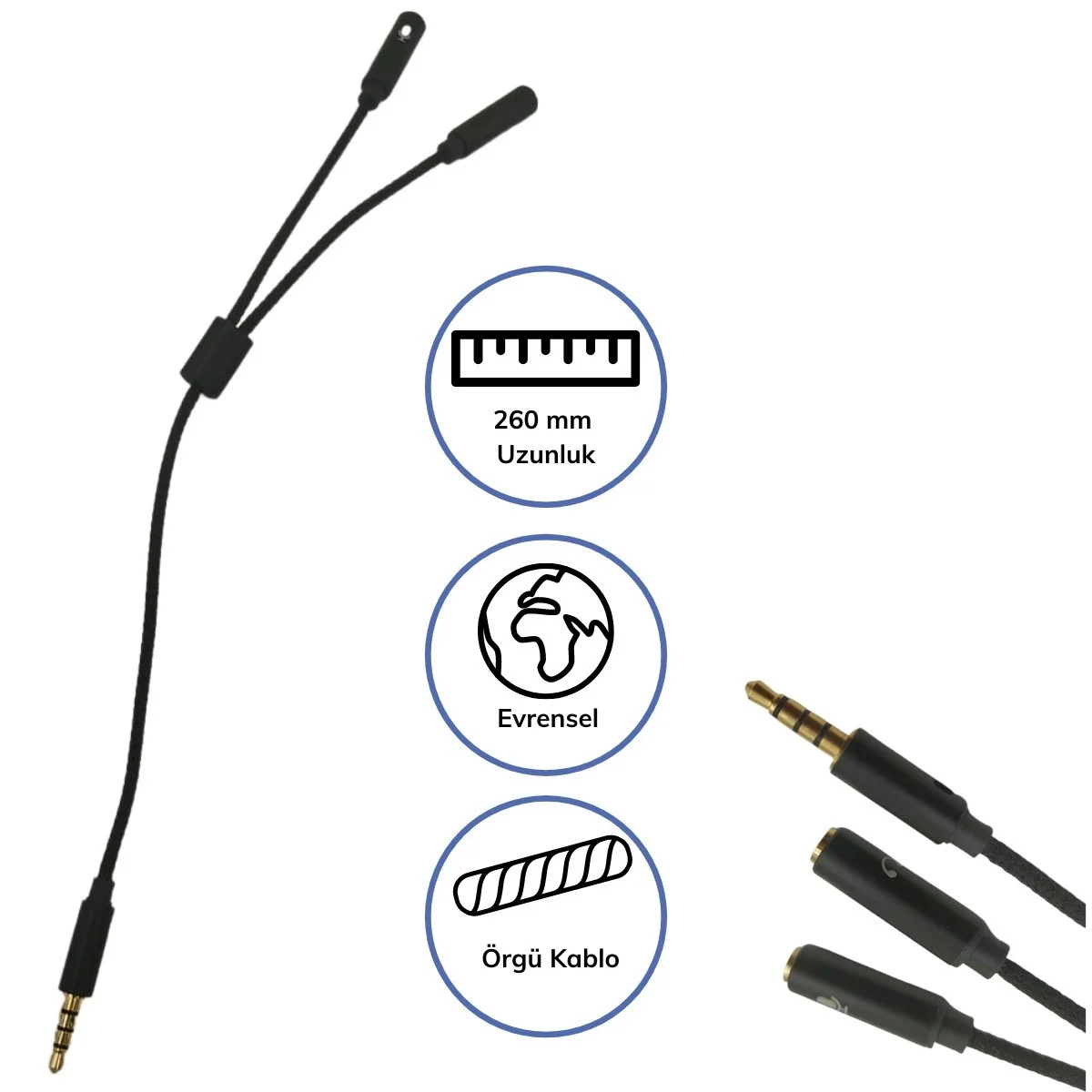 1 Erkek 2 Dişi 3.5 Mm Kulaklık Ve Mikrofon Ayırıcı Çoklayıcı Aux Kablo Bx40 1 Erkek 2 Dişi 3.5 Mm Kulaklık Ve Mikrofon Ayırıcı Çoklayıcı Aux Kablo Bx40