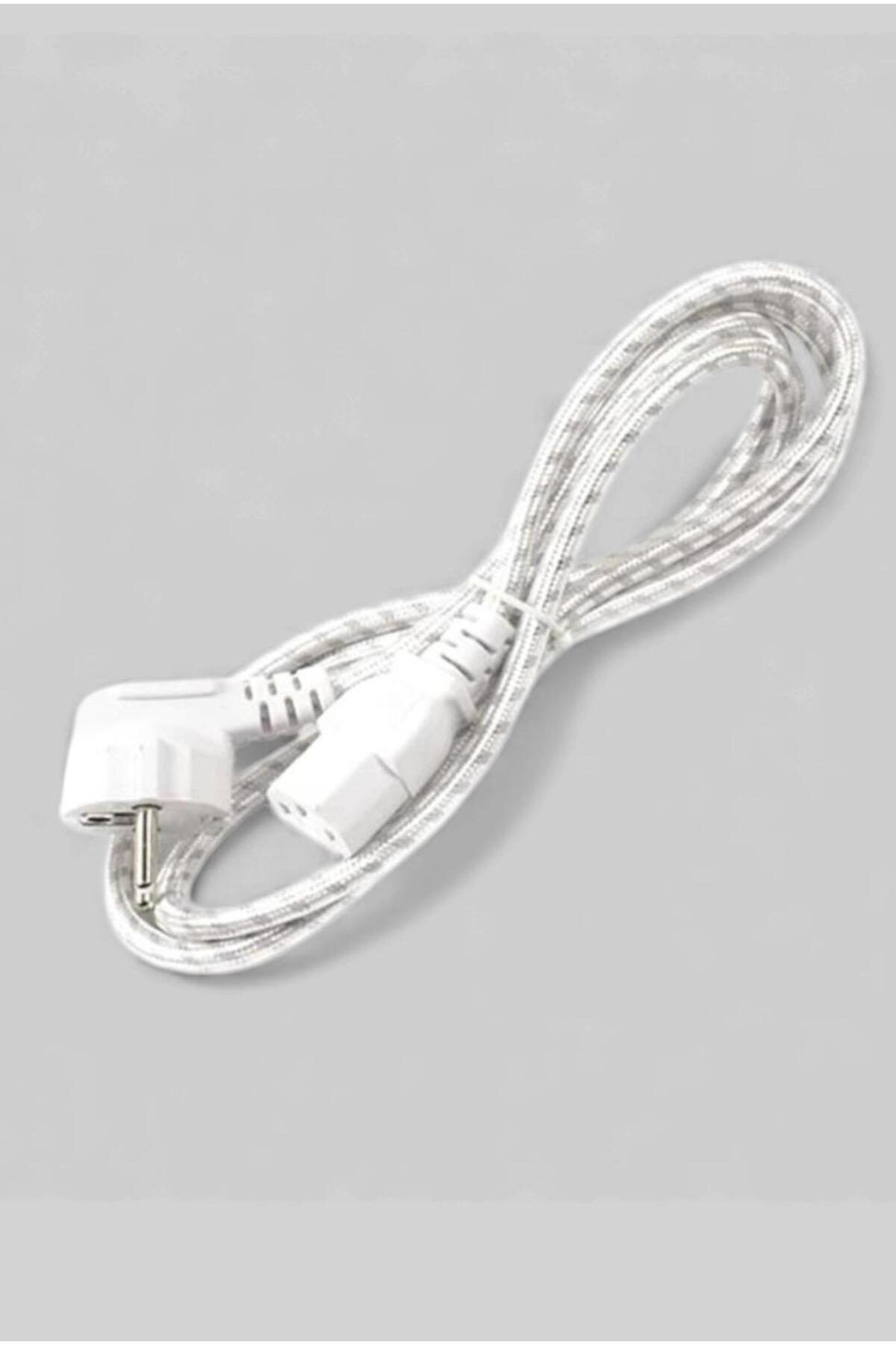 1. Kalite C7 Power Kablosu 1.5 Metre – Beyaz Örgü Kaplama