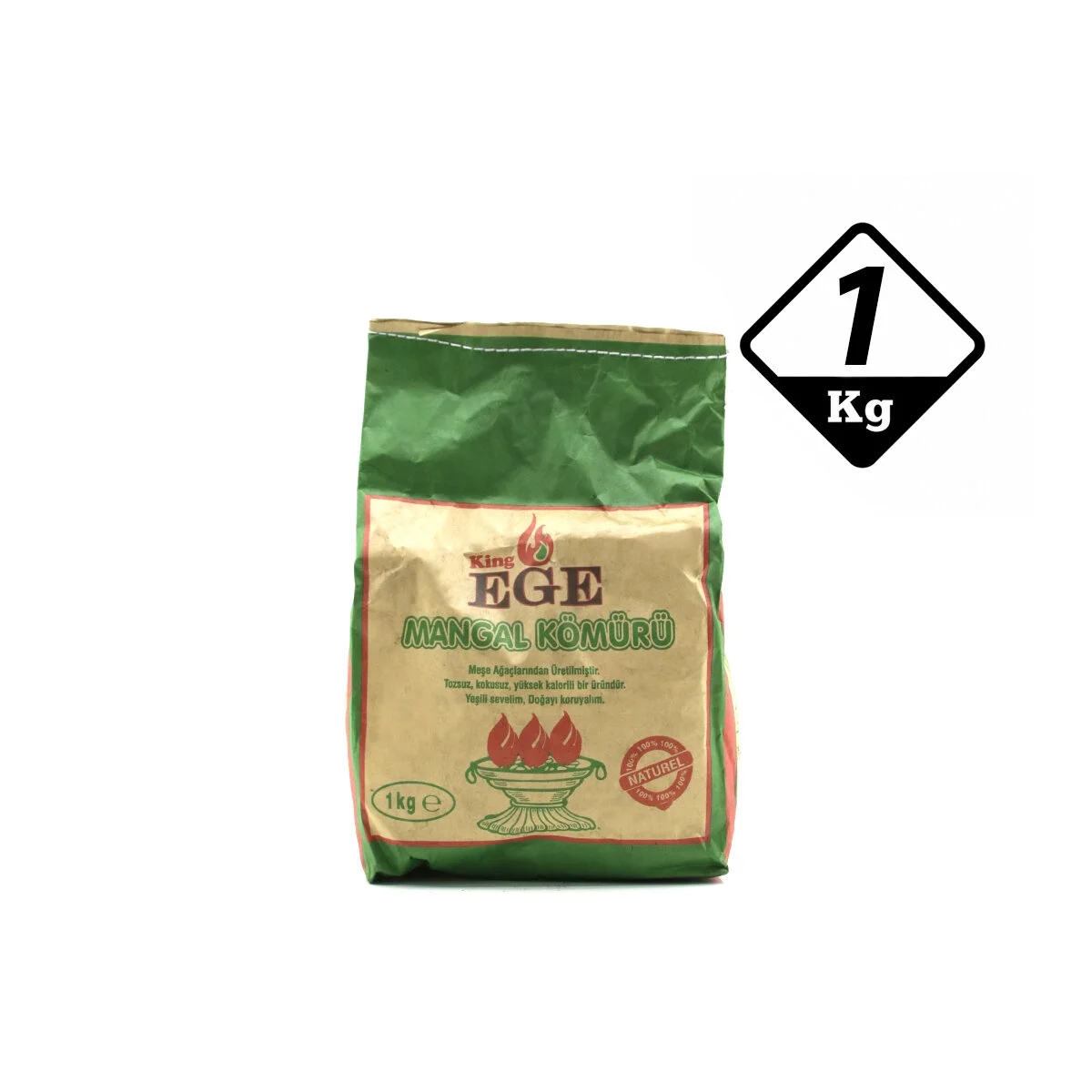 1 kg Mangal Kömürü - Çıra Hediyeli - Meşe Kömürü