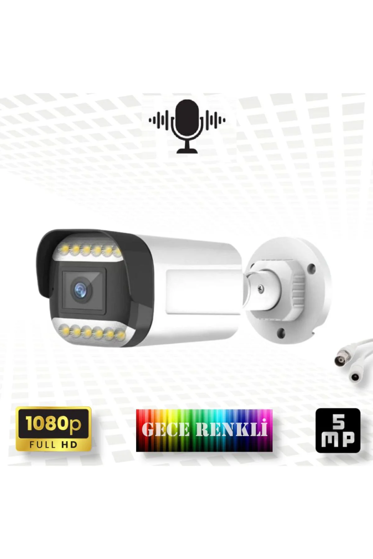 1 li Sesli Araç İnsan Yüz ve Hareket Algılayan 5 MP Lens 12 Warm Led Gece Renkli Kamera Seti 312WS 1 li Sesli Araç İnsan Yüz ve Hareket Algılayan 5 MP Lens 12 Warm Led Gece Renkli Kamera Seti 312WS - Görsel 4