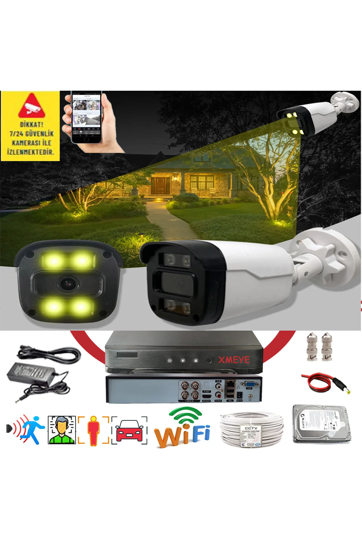 1 Li Yapay Zeka Destekli Araç,yüz,insan Ve Hareket Algılayan 5 Mp Lens 1080p Gece Renkli Kamera Seti 1 Li Yapay Zeka Destekli Araç,yüz,insan Ve Hareket Algılayan 5 Mp Lens 1080p Gece Renkli Kamera Seti