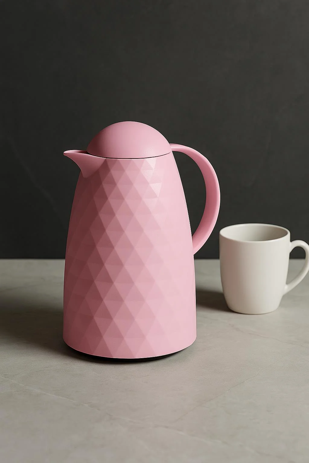 1 Lt Akrilik Soft Pembe Çay Termosu 12 Saat Sıcak 24 Saat Soğuk