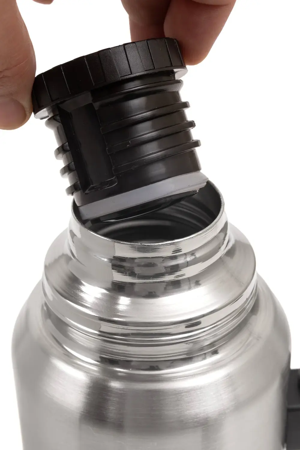 1 Lt. Paslanmaz Çelik Termos Katlanır Kulp Sızdırmaz 24 Saat Sıca