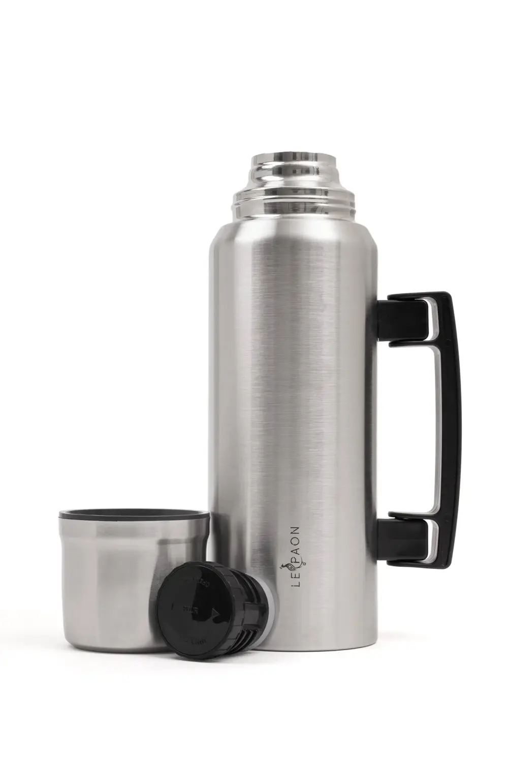 1 Lt. Paslanmaz Çelik Termos Katlanır Kulp Sızdırmaz 24 Saat Sıca