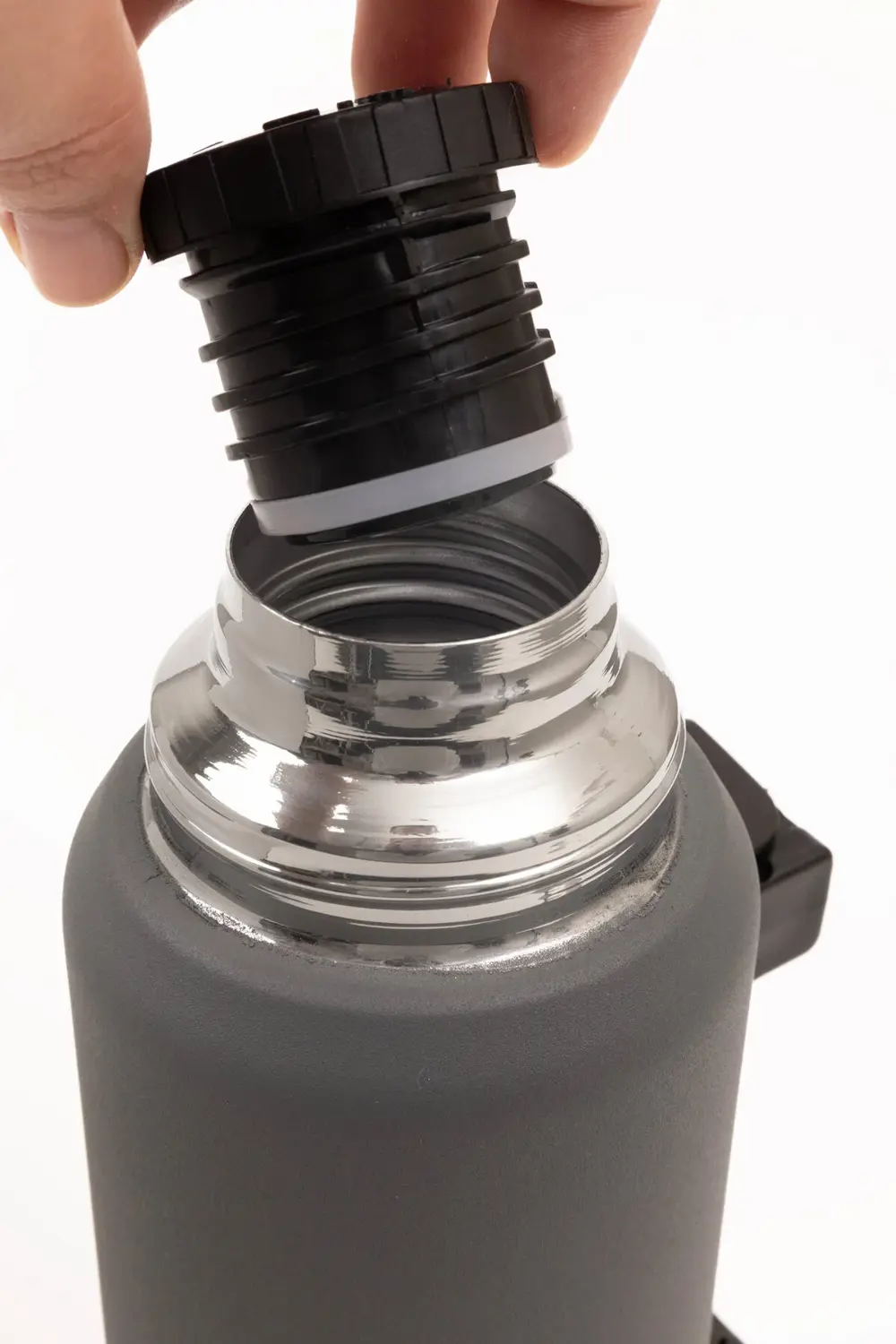 1 Lt. Paslanmaz Çelik Termos Katlanır Kulp Sızdırmaz 24 Saat Sıca