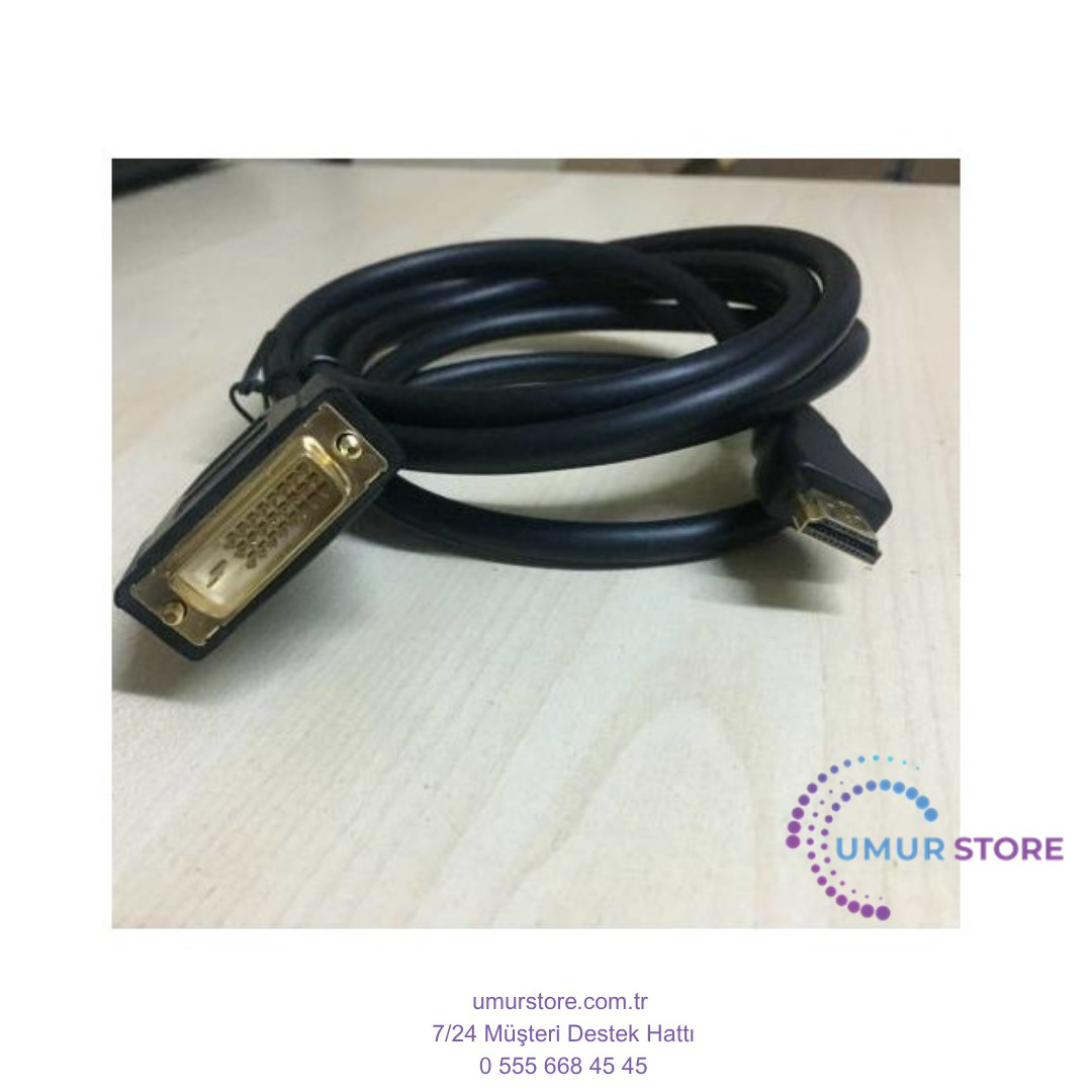 1 Metre HDMI To DVI Kablo HDMI To DVI Kablo 24+1
