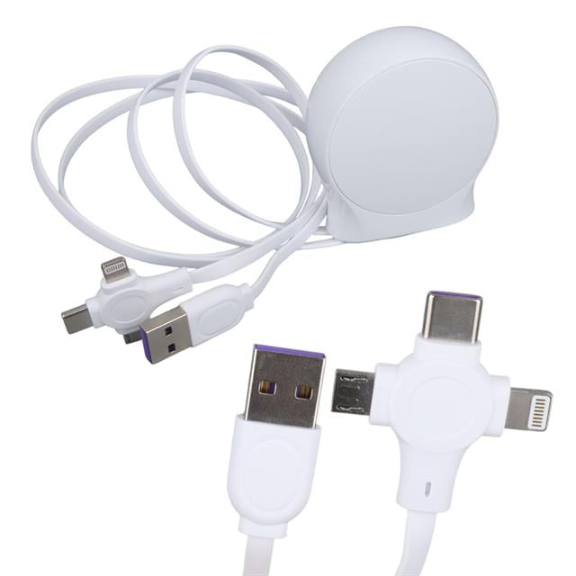 1 Metre Makaralı 3In1 Şarj Kablosu (Lightning - TYPE-C - Micro US