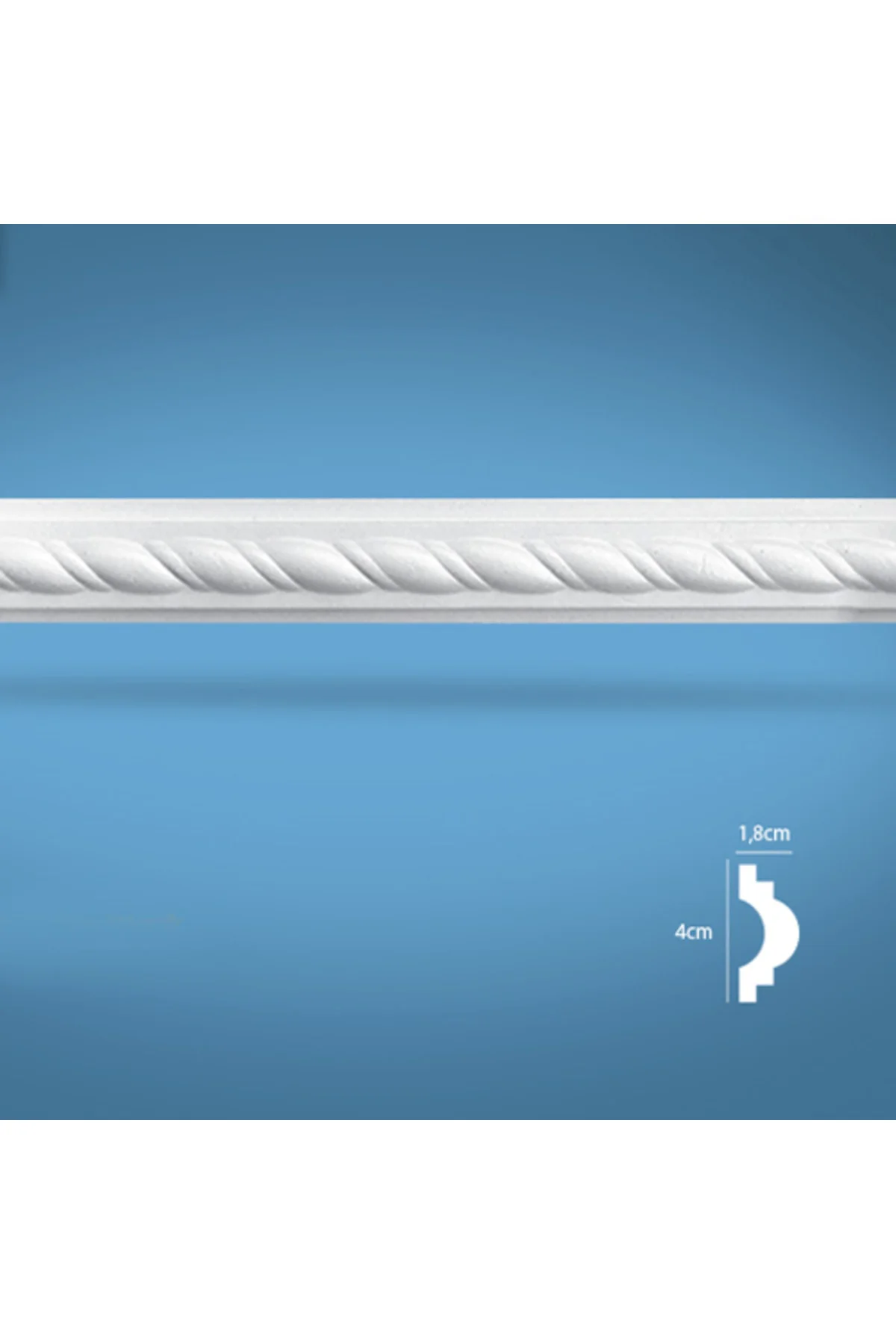 1 Mt (20 Adet) Örgü Desenli Dekoratif Stropiyer Eps Köpük Çıta - 
