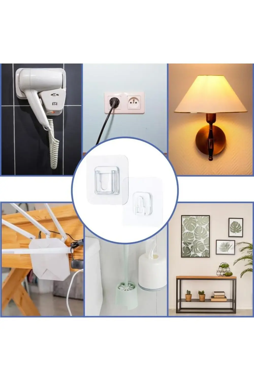 1 Set Geçmeli Klips Eşya Sabitleme Askısı Tablo Ayna Resim Sabitl