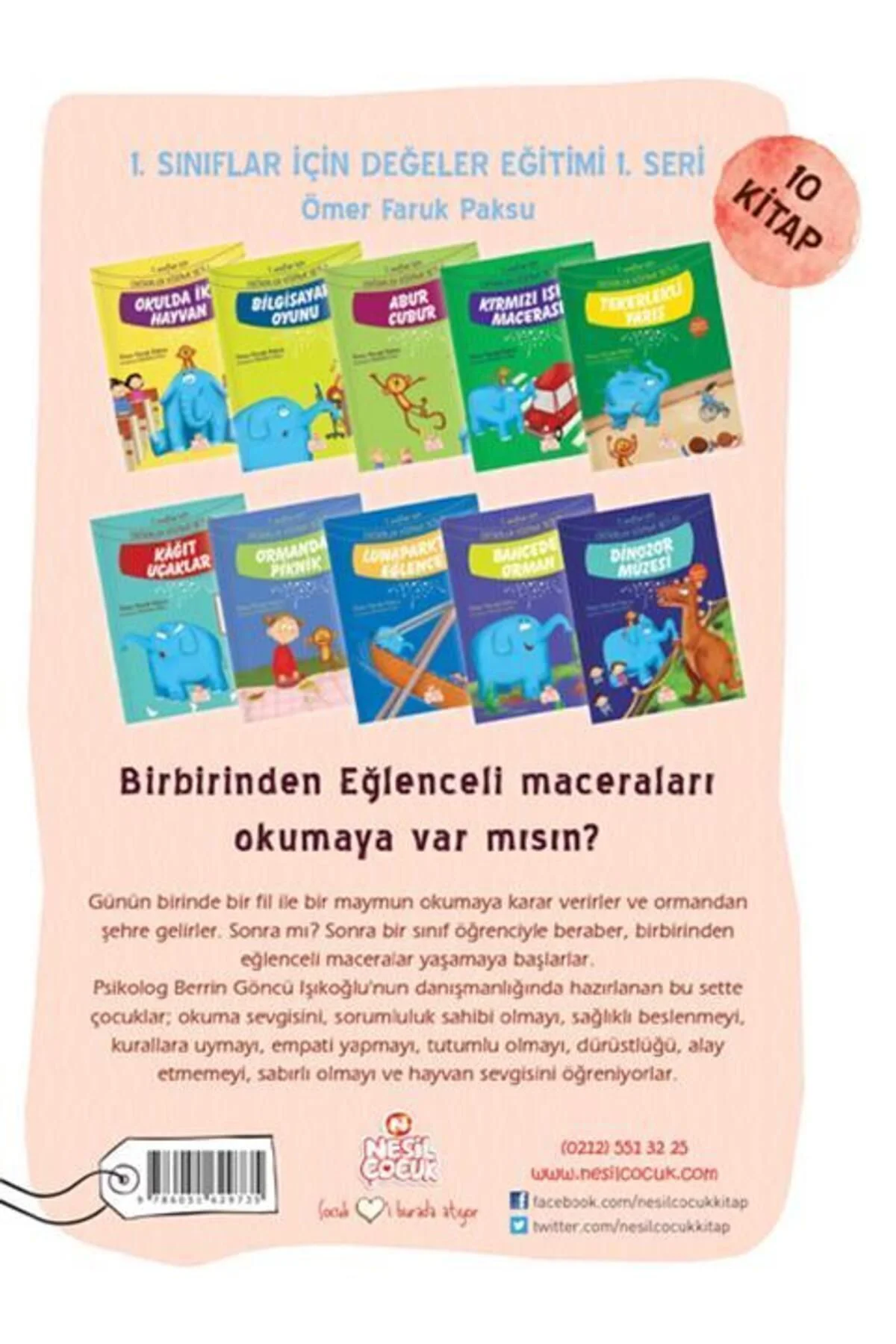 1. Sınıflar Için Değerler Eğitimi Seti (10 KİTAP)