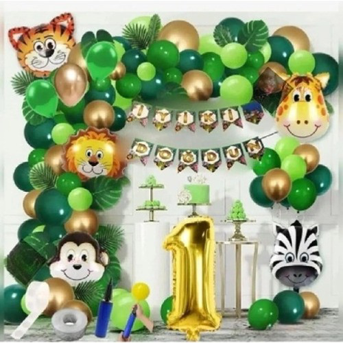 1 Yaş Safari Temalı Folyo Lüks Zincir Balon Set 1 Yaş Safari Temalı Folyo Lüks Zincir Balon Set