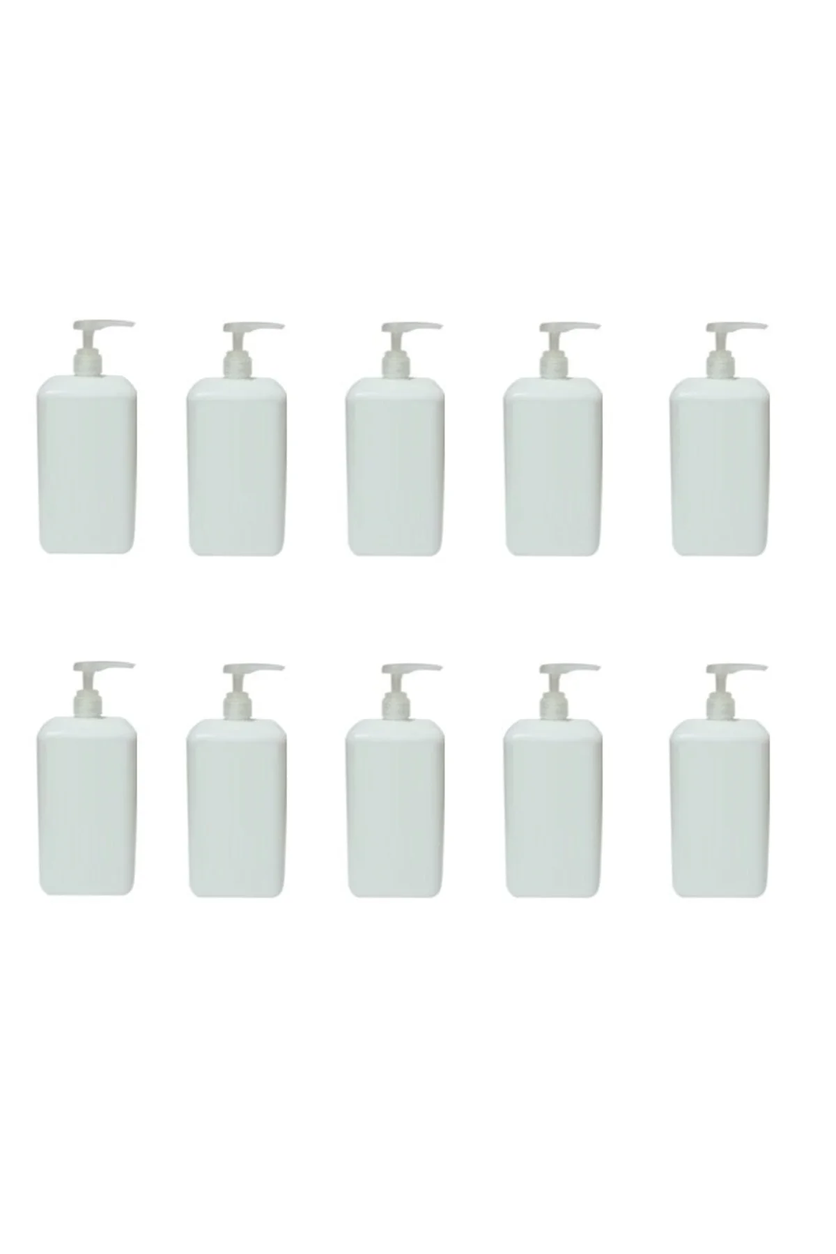 10 Adet 1 Lt - 1000 ml Pompalı El Dezenfektanı Sıvı Sabun Boş Şiş