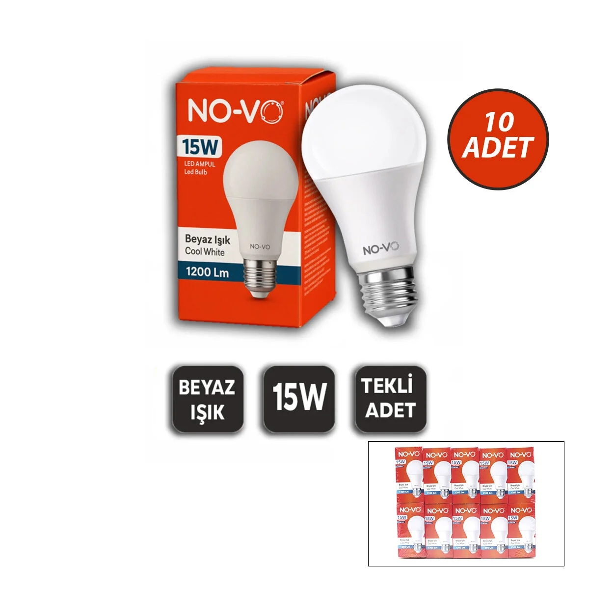 10 Adet 15w Beyaz Led Ampul 1200lm 6500k 15.000 Saat Ömür Bx40 Fiyatı, Yorumları ve Özellikleri
