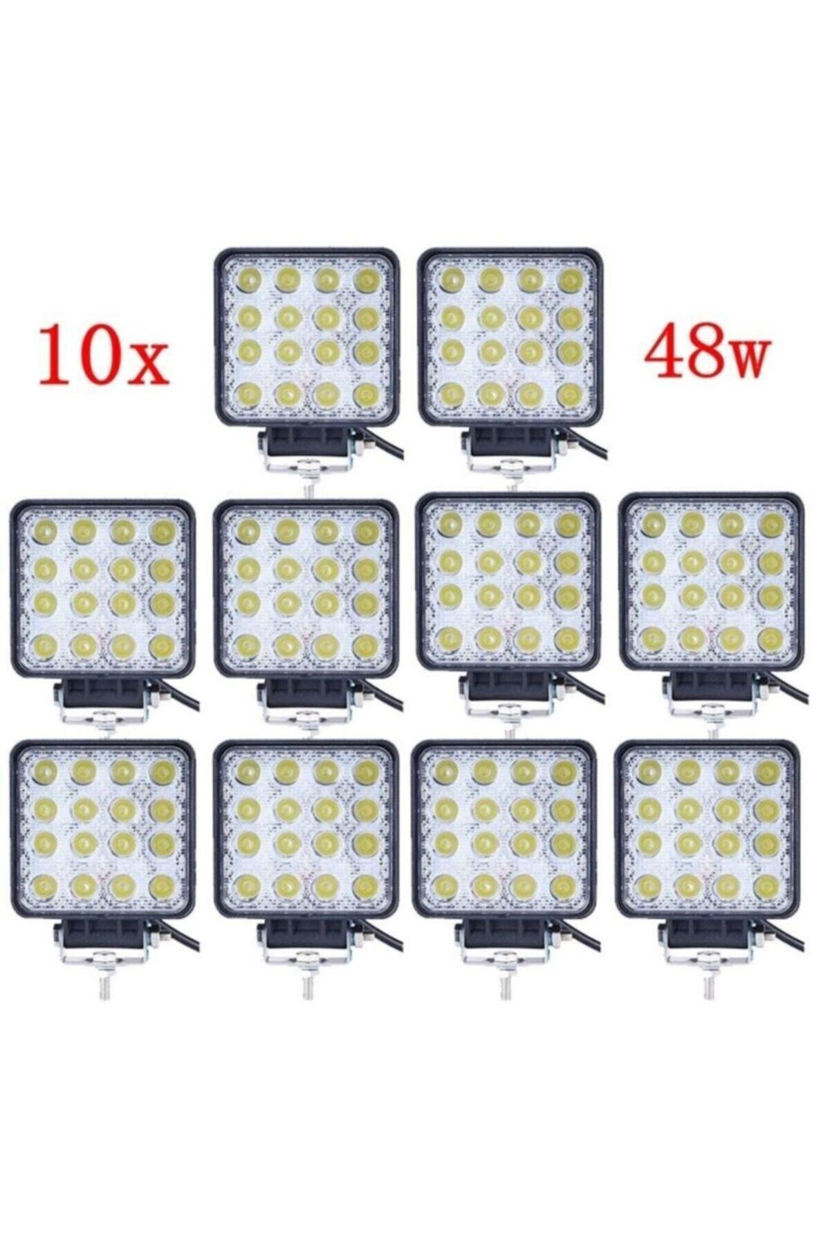 10 Adet 16 Ledli Off Road Sis Farı Lambası 12 Volt - 24 Volt