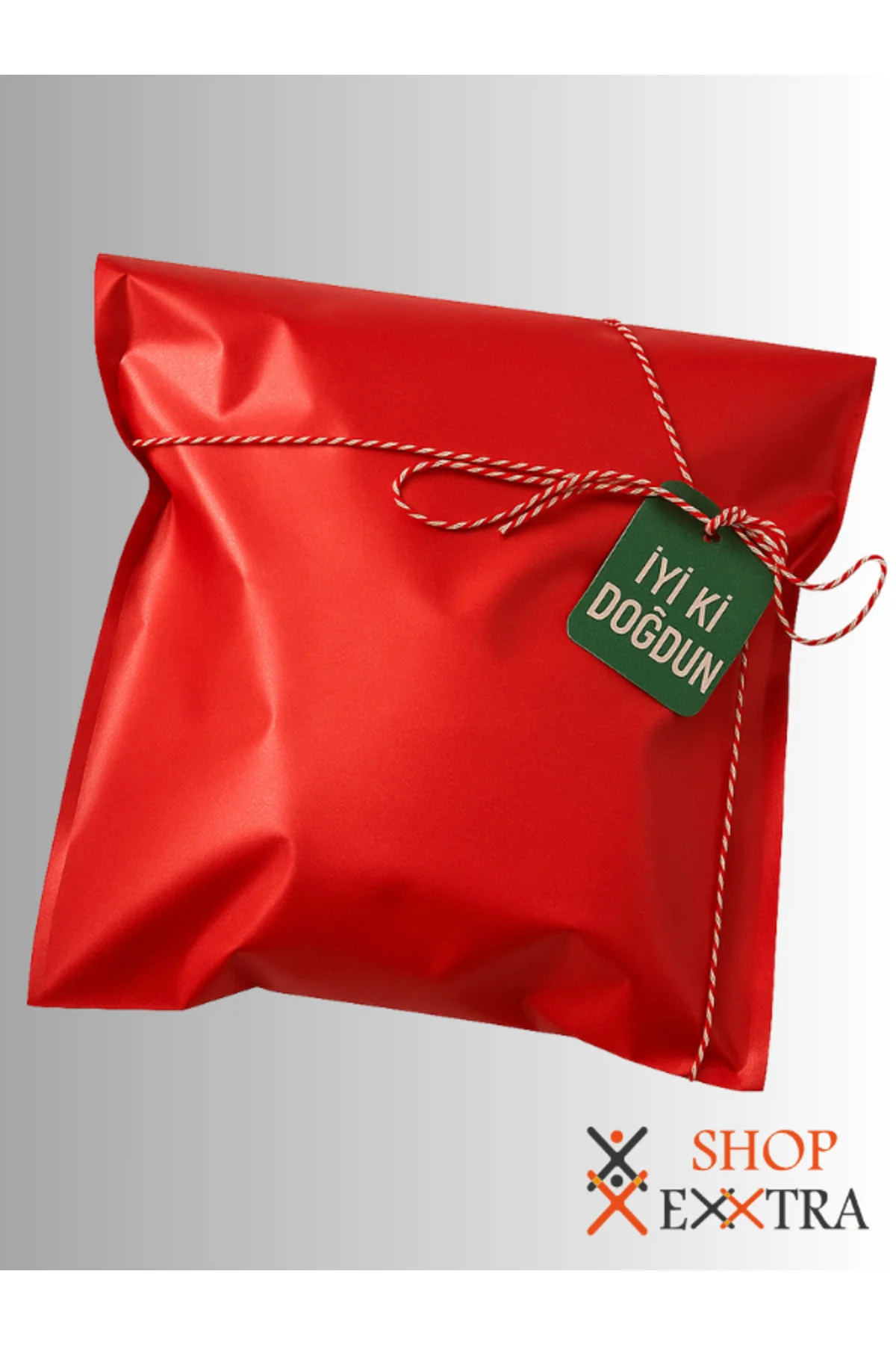 10 Adet 20x35 Kırmızı Yapışkanlı Metalize Hediye Poşeti Metalik K