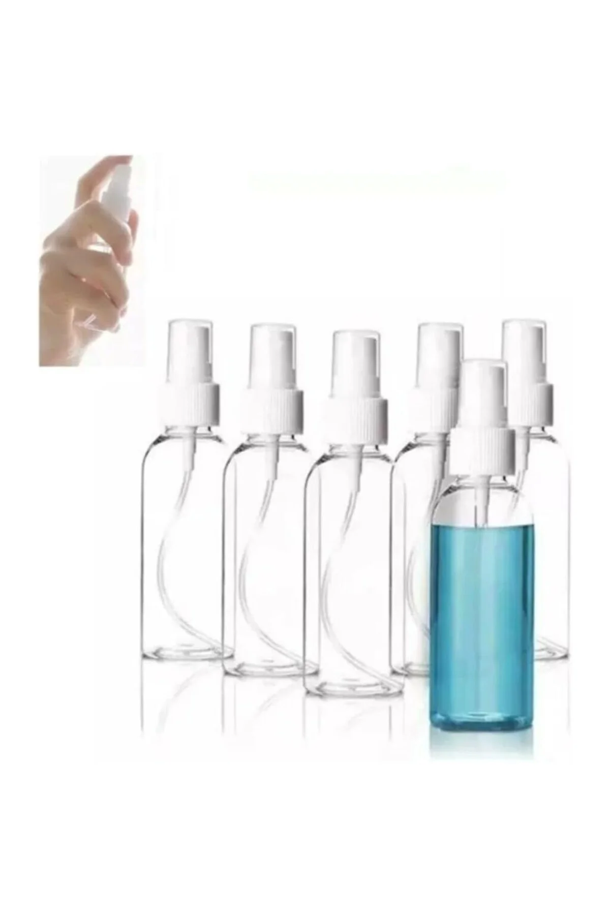 10 Adet 50 Ml Fısfıs Sprey Kapaklı Seyahat Cep Çanta Dezenfektan 