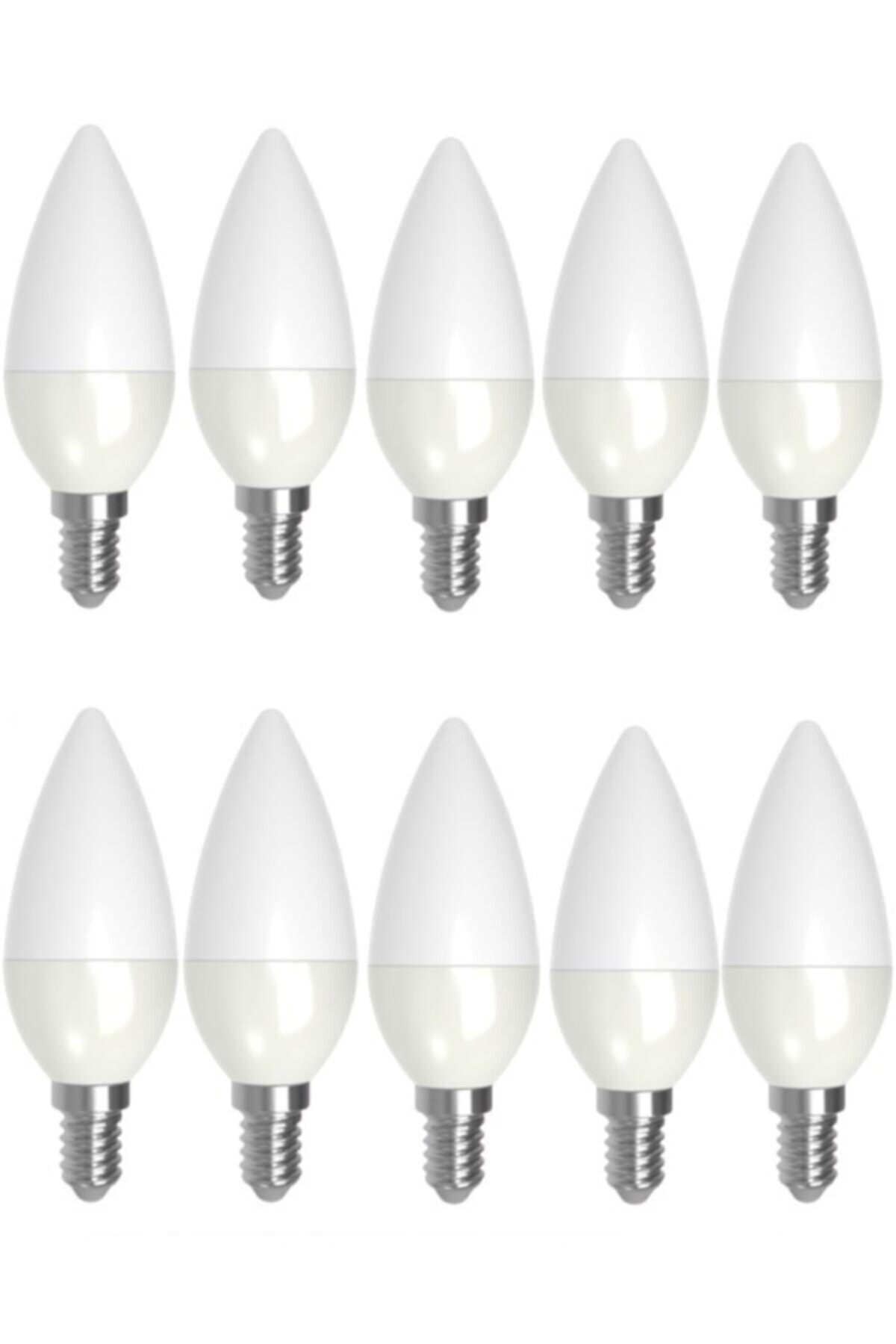 10 Adet 7w Günışığı Sarı Led Mum Avize Ampulü Buji Ampul E14 Ince