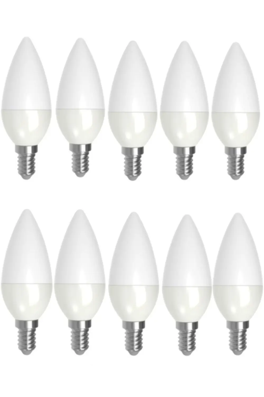 10 Adet 7w Günışığı Sarı Led Mum Avize Ampulü Buji Ampul E14 Ince