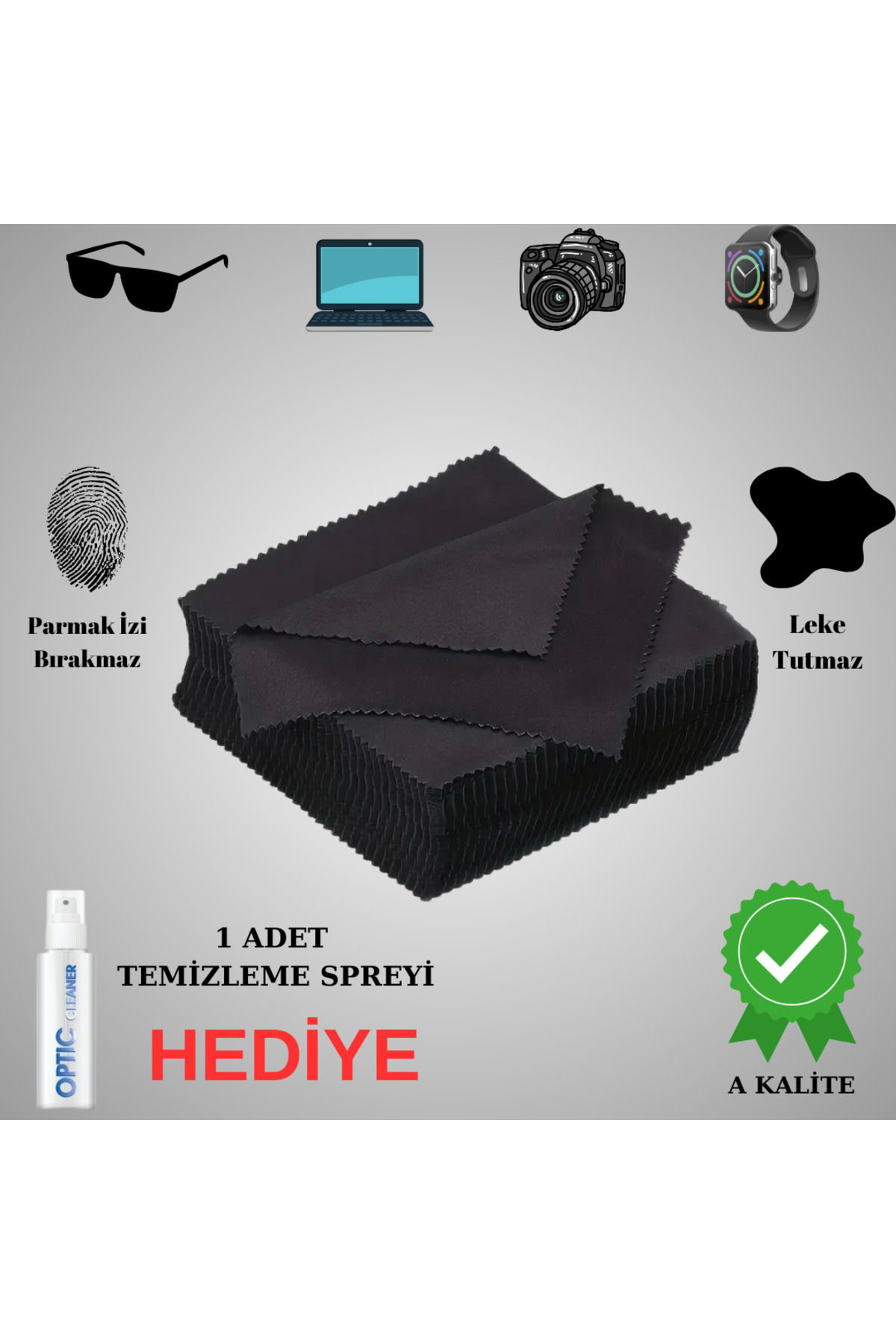 Riobranco 10 Adet A Kalite Mikrofiber Gözlük Cami Temizleme Mendili