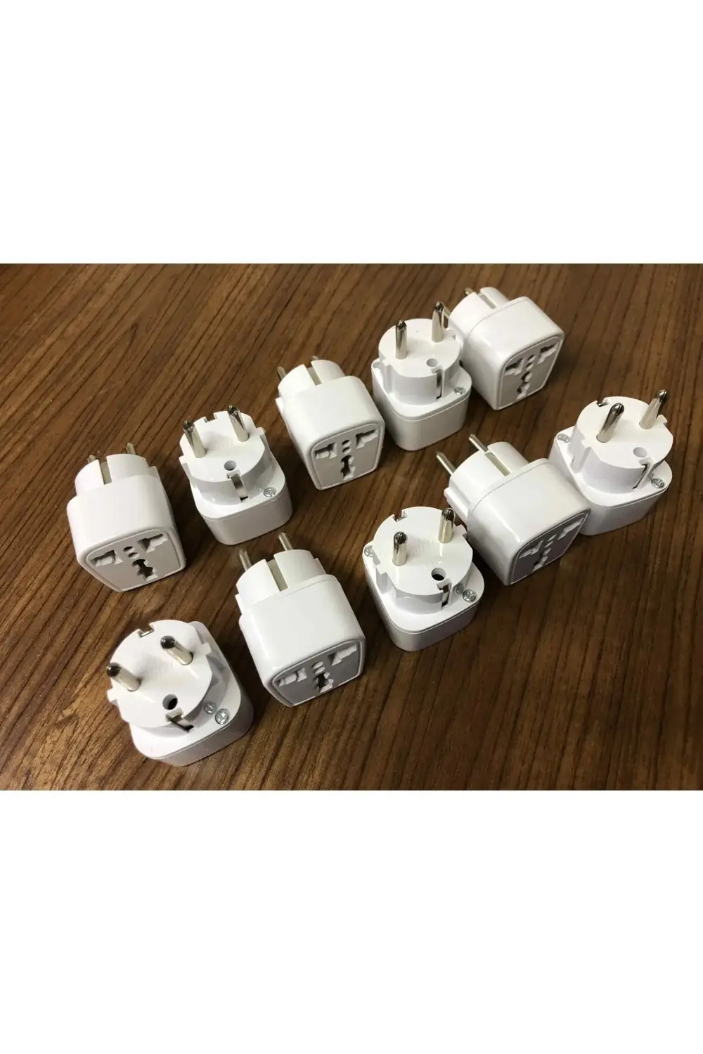 10 Adet Amerikan Priz Çevirici Kare Tipi Beyaz Dönüştürücü