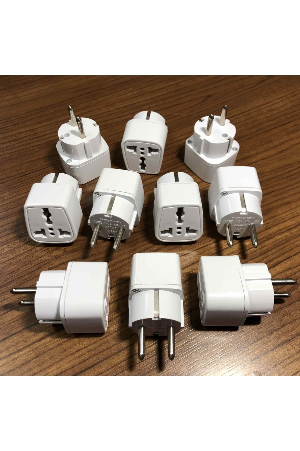10 Adet Amerikan Tipi Priz Dönüştürücü Fiş Çevirici Adaptörü Elek