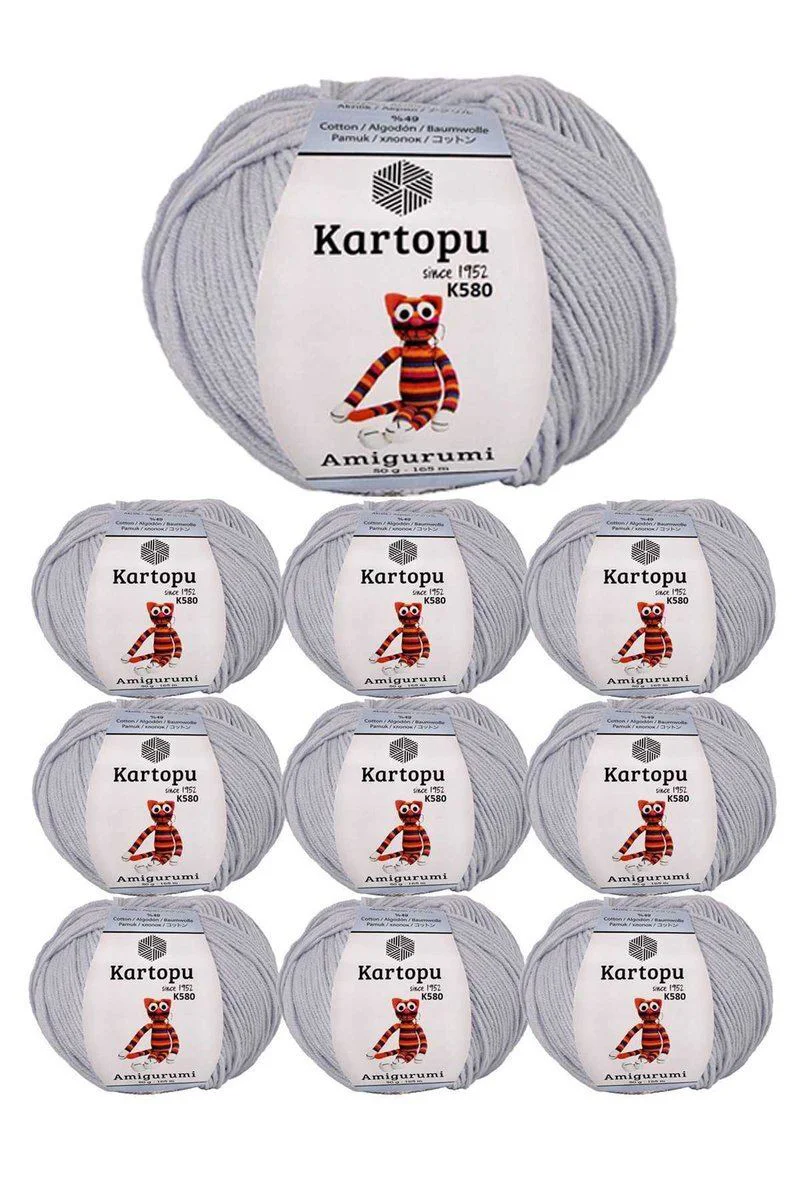 10 Adet Amigurumi El Örgü İpi 50gr - Kartopu Tarzı Pamuklu İplik, Pastel Renkler, %51 Akrilik %49 Pamuk