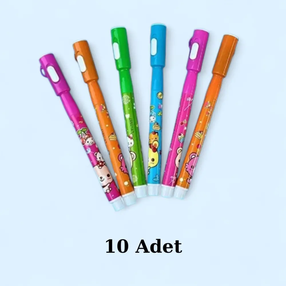10 Adet Ayıcık Desenli Görünmez Kalem