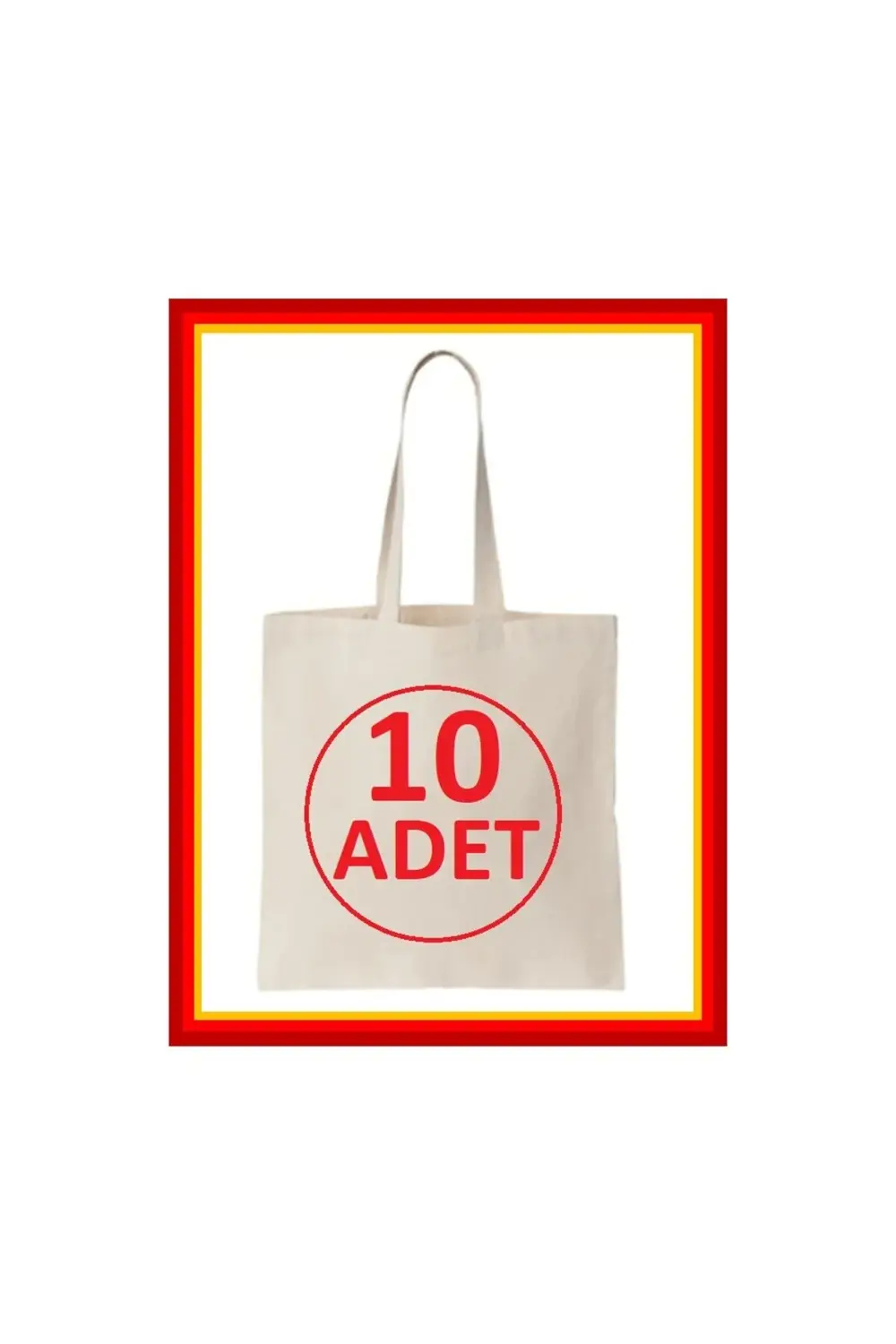 10 Adet Baskısız Ham Bez Çanta 35X40 Kulplu Boyama Omuz Plaj Ekme