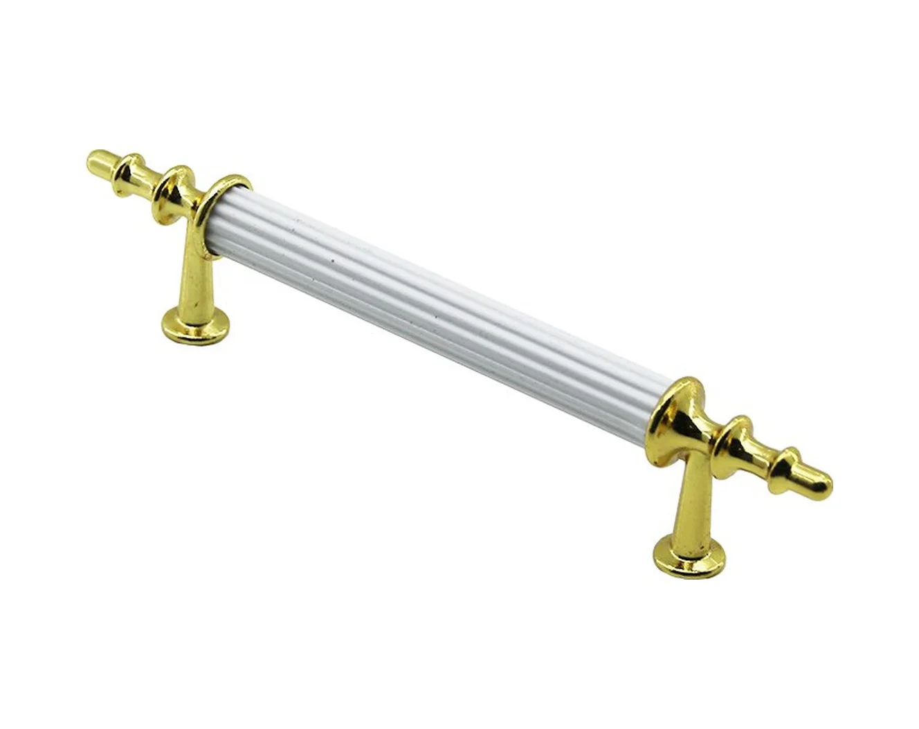 10 Adet Beyaz - Altın Boru Kulp 9.6cm 5224 Diğer