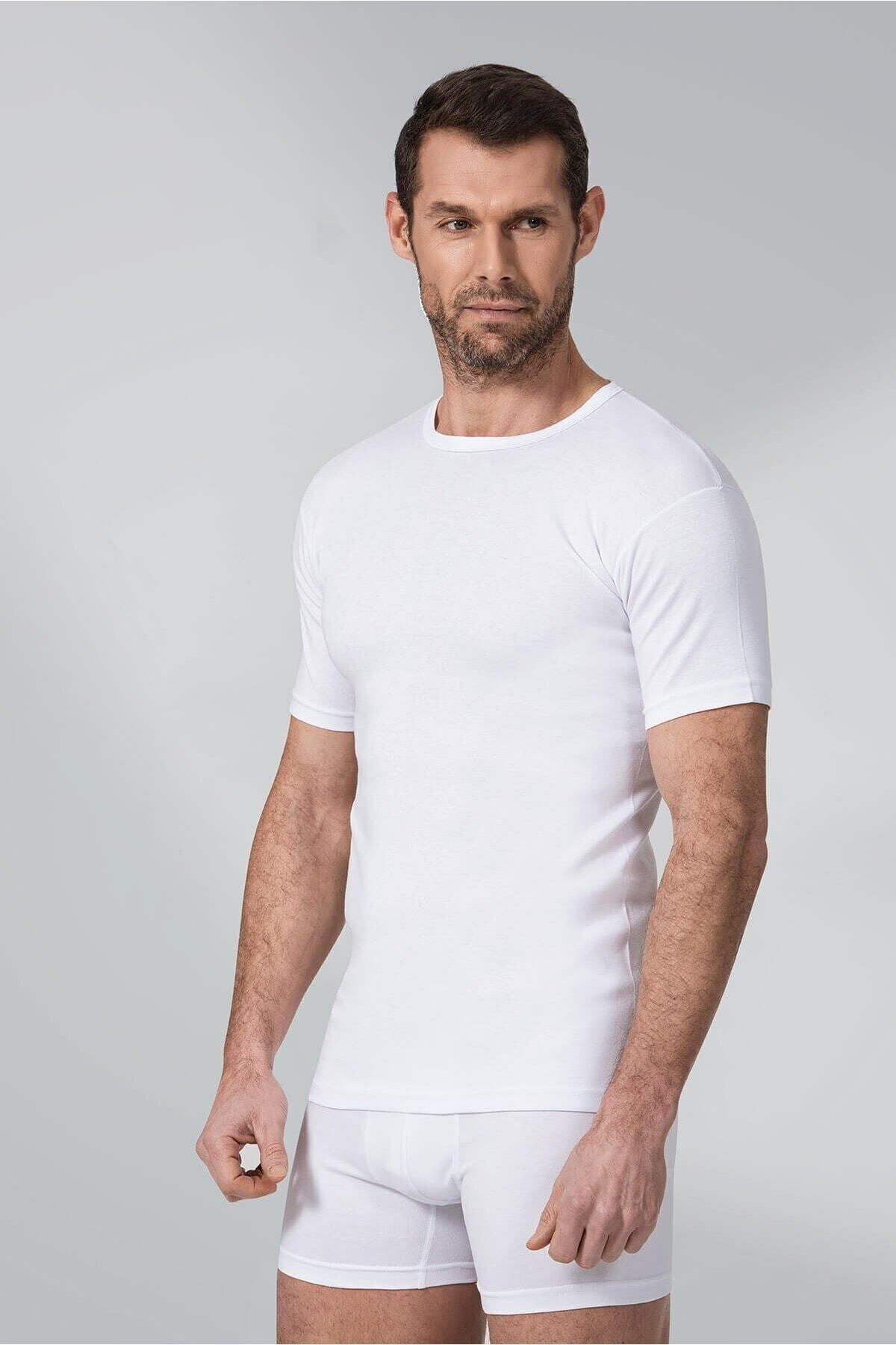 Namaldı 10 Adet Beyaz Renk Ribana 0 Yaka Fanila