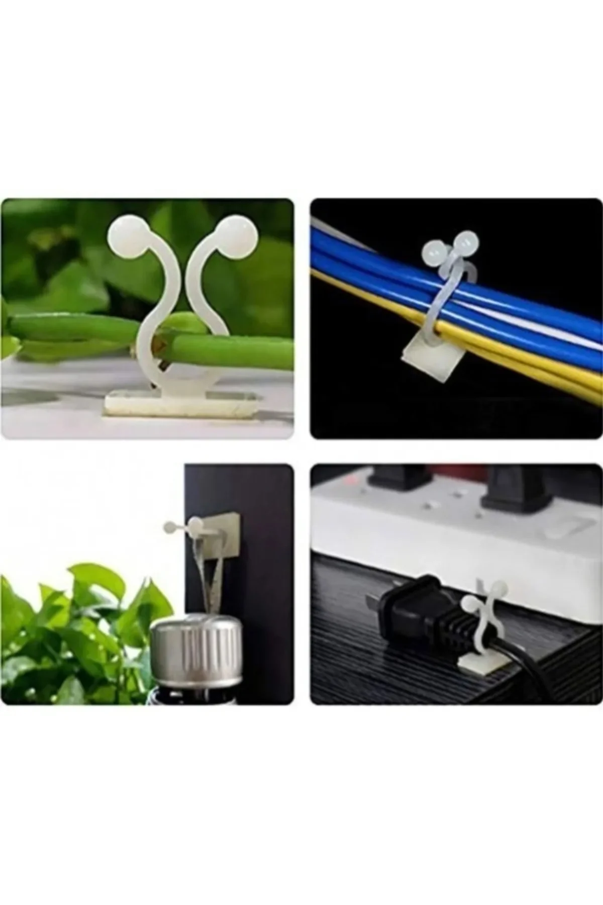 10 Adet Bitki Klipsi Sarmaşık Tutucu Kendinden Yapışkanlı Pratik 