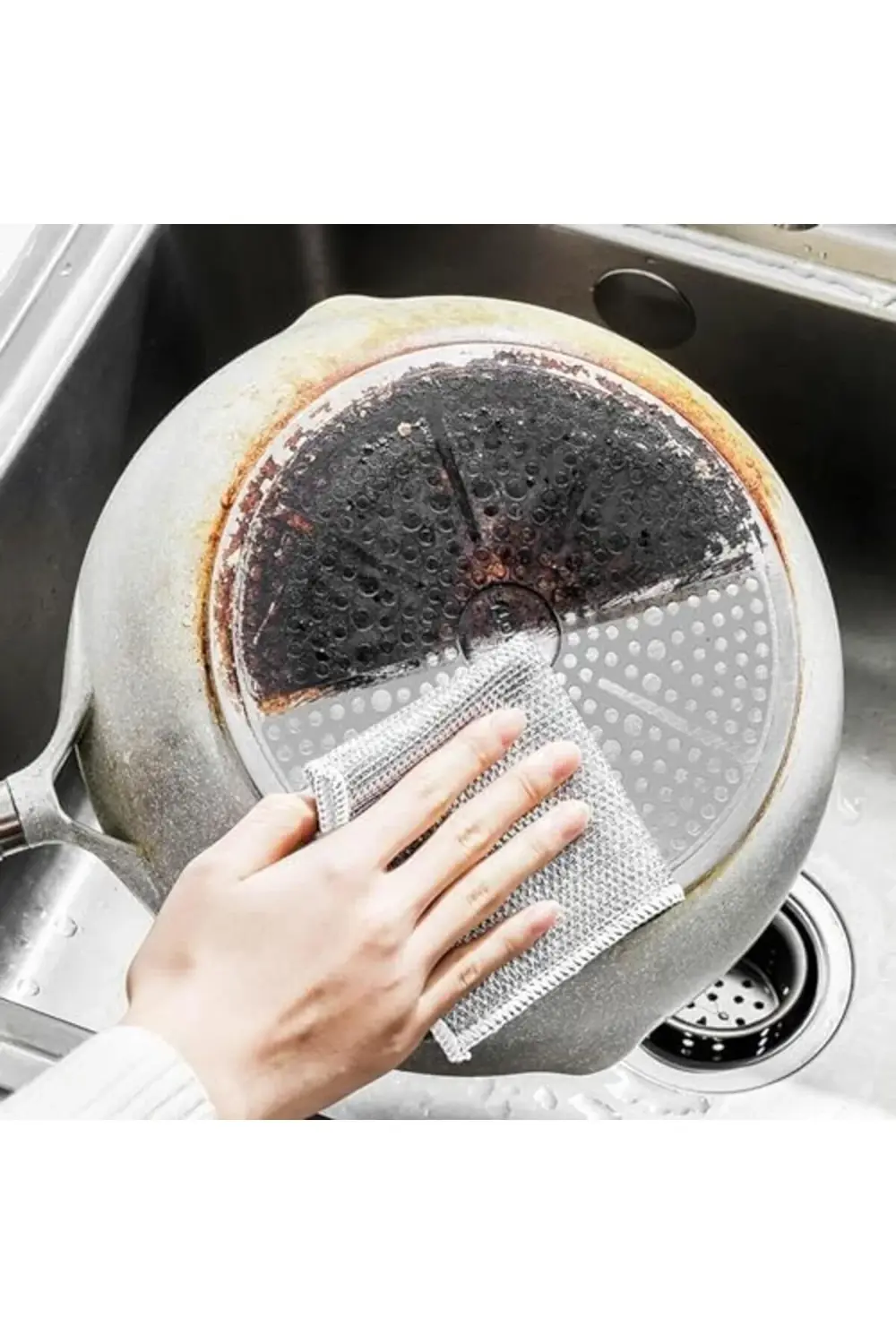 10 Adet Çizilmez Tel Bulaşık Bezi, Islak ve Kuru için Çok Amaçlı