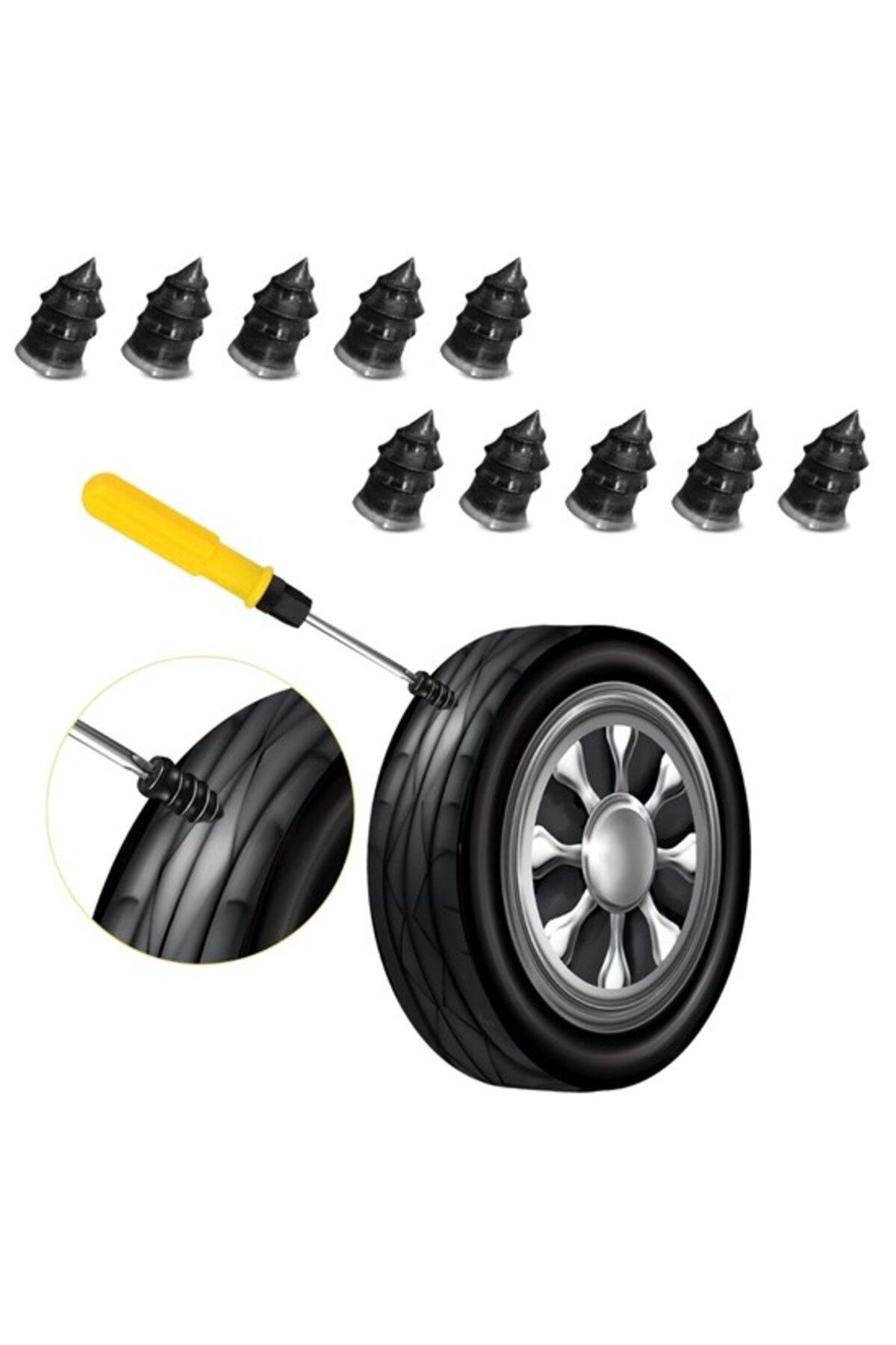 Ok Aksesuar 10 Adet Çok Amaçli Kolay Kullanilabilir Araba Lastiği Tamir Kauçu Ok Aksesuar 10 Adet Çok Amaçli Kolay Kullanilabilir Araba Lastiği Tamir Kauçu